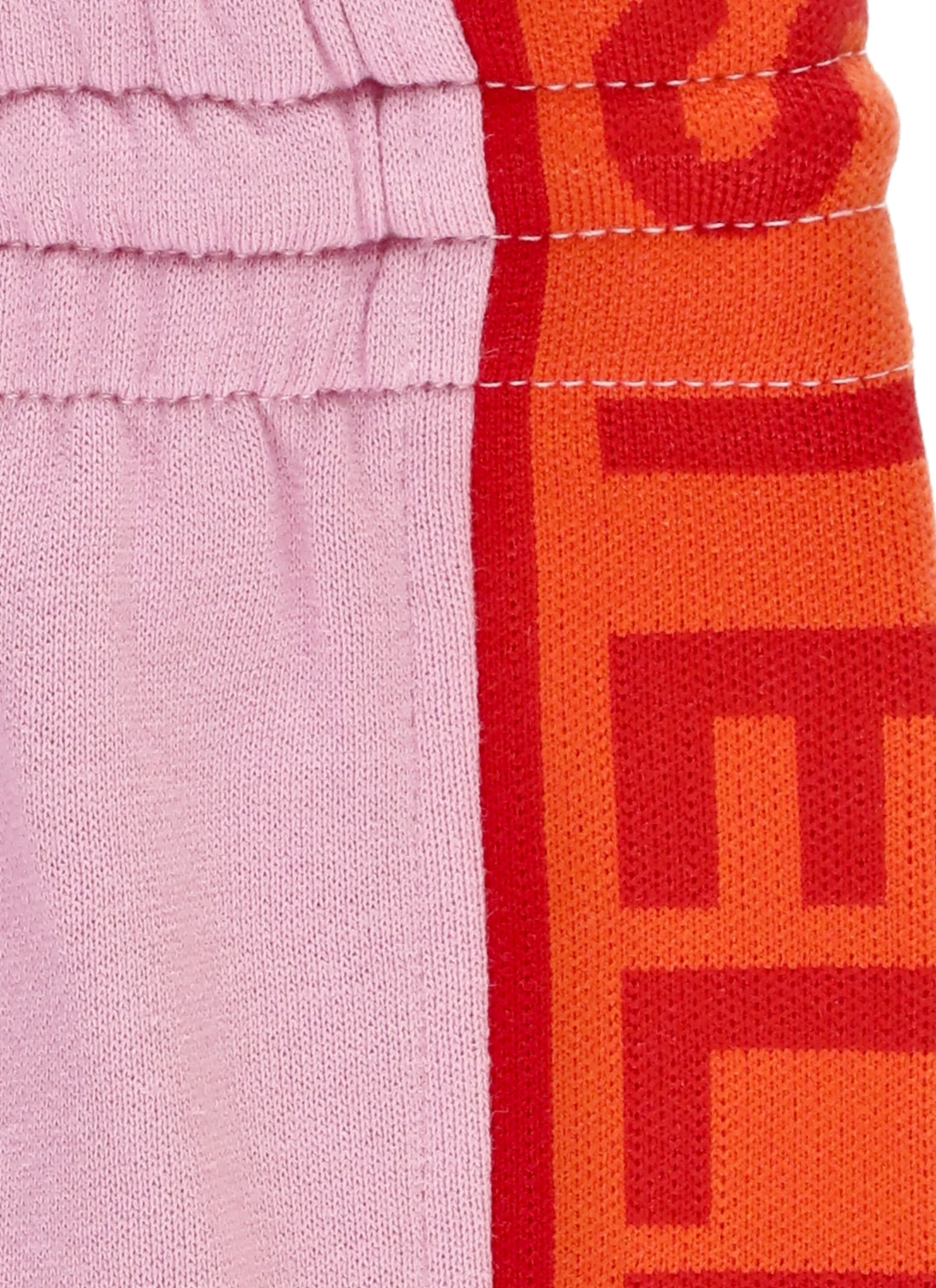 Shop Stella Mccartney Sweatpants With Loged Bands In Pink