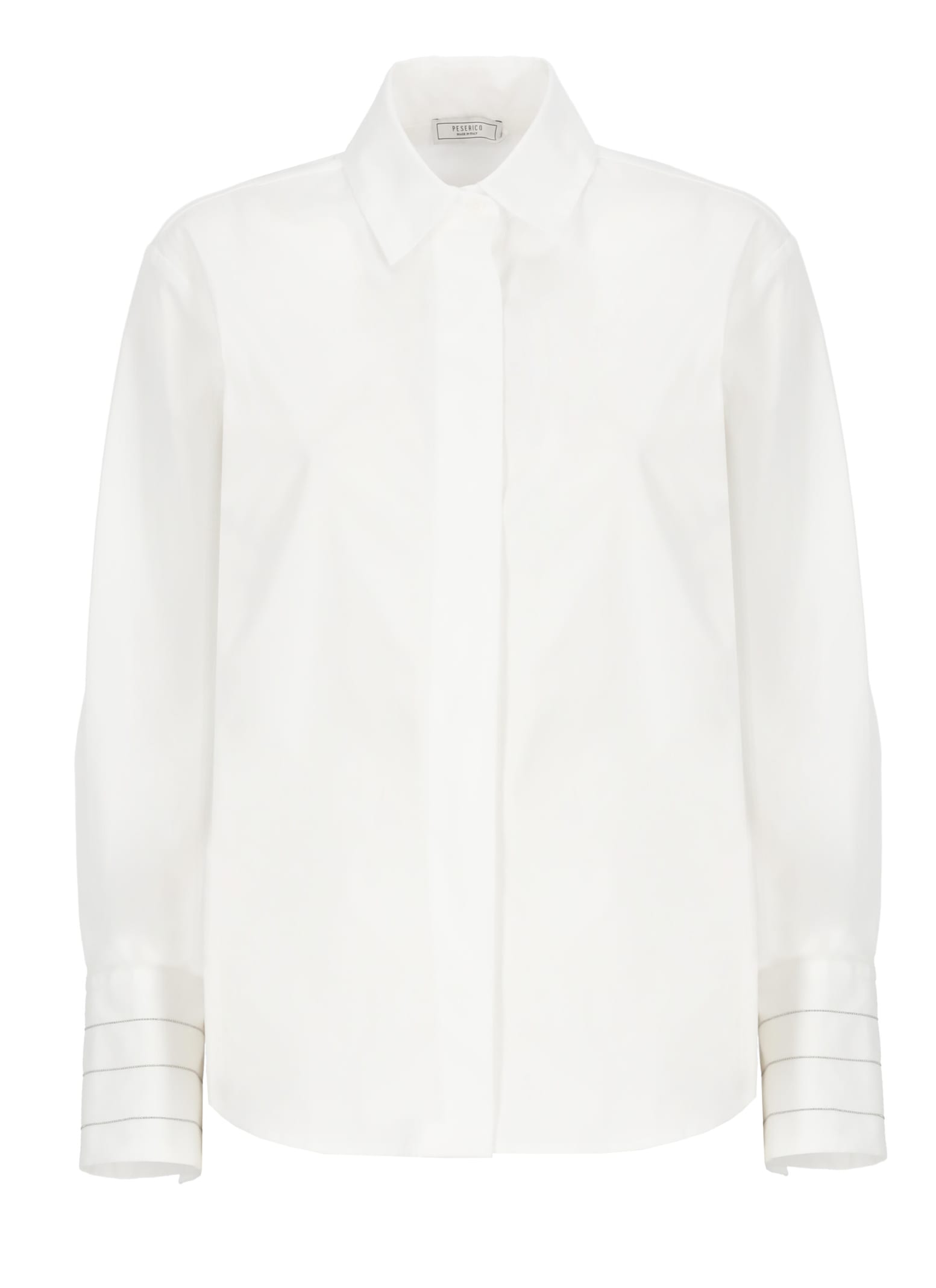 Shop Peserico Cotton Shirt In Ivory