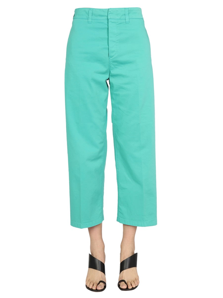 Shop Department Five Jeans Cropped Fit In Green