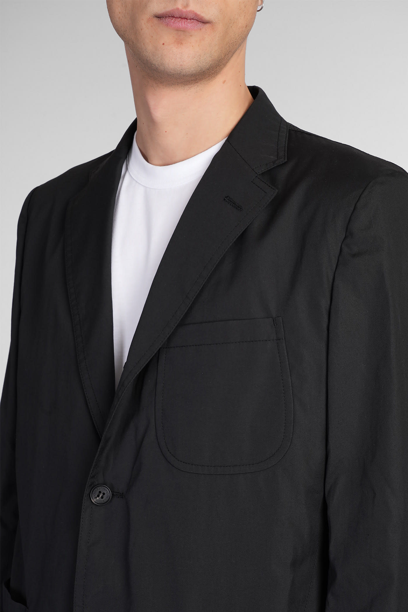 Comme Des Garçons Homme Deux Casual Jacket In Black Cotton In Black