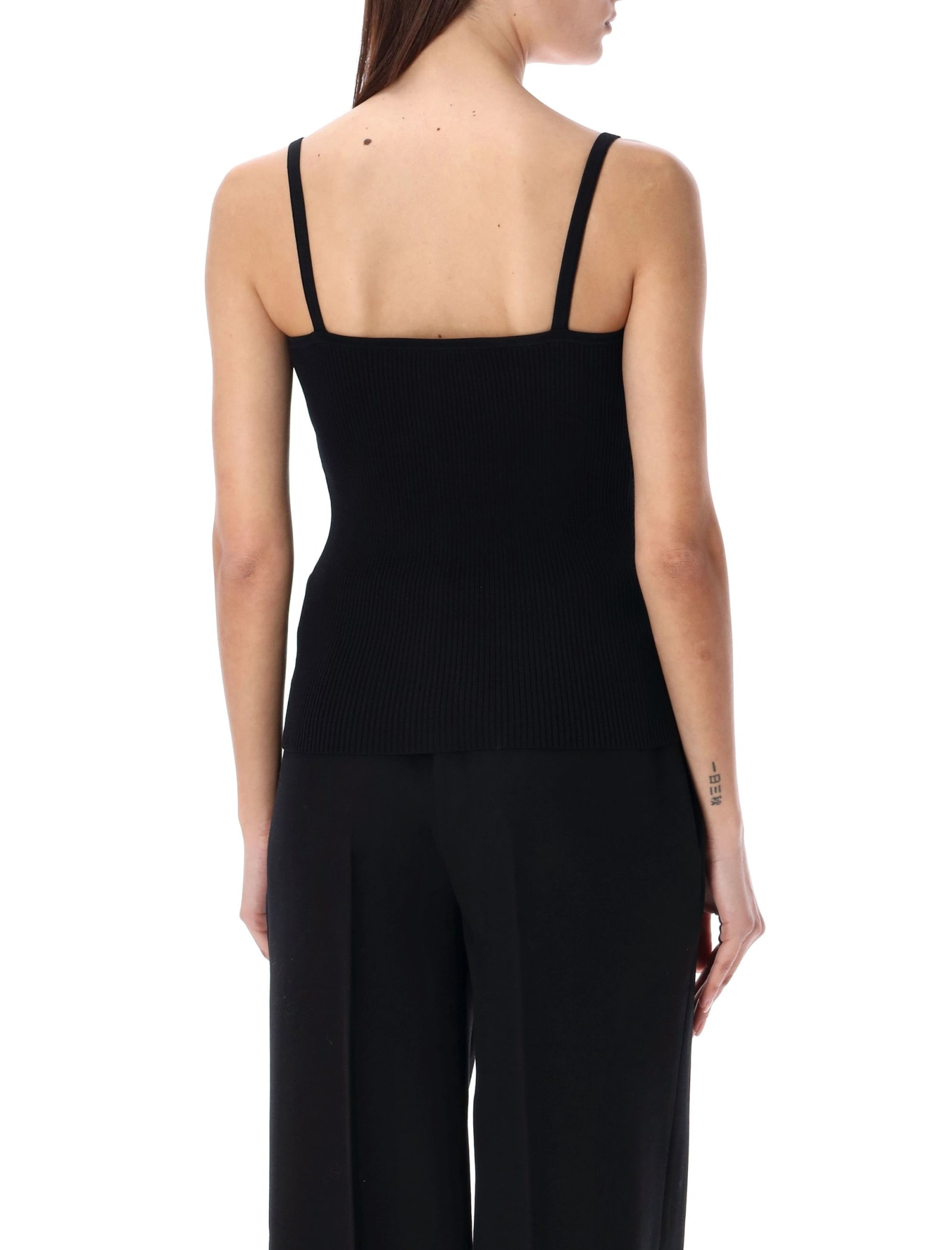 Shop Rohe Squared Shaped Knitted Tank Top In Black