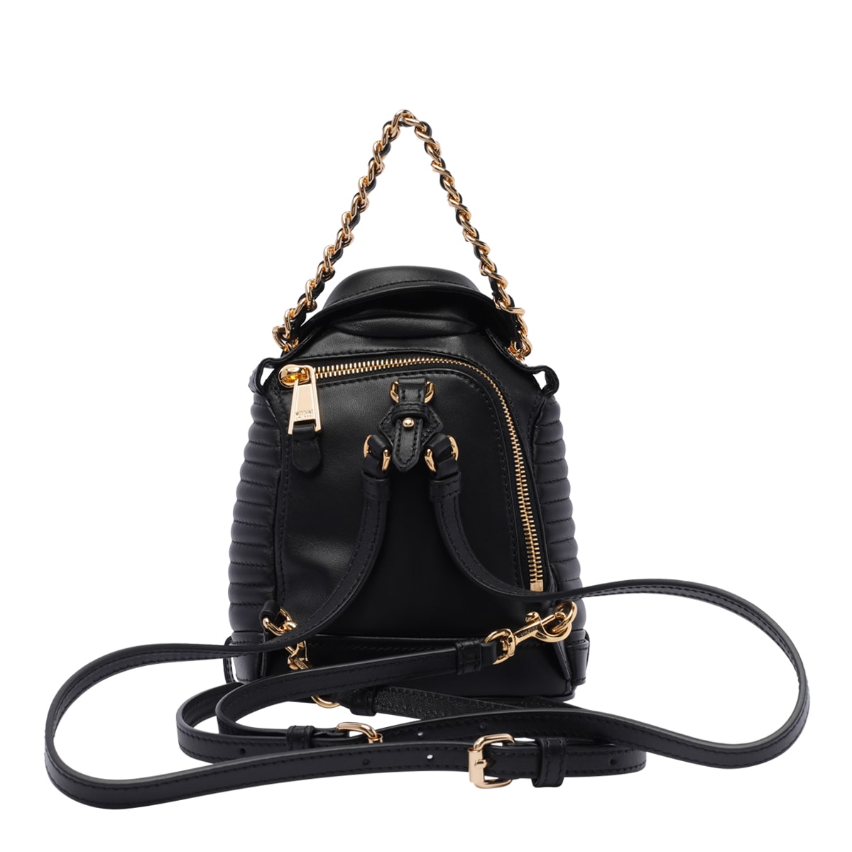 Shop Moschino Biker Backpack In Black