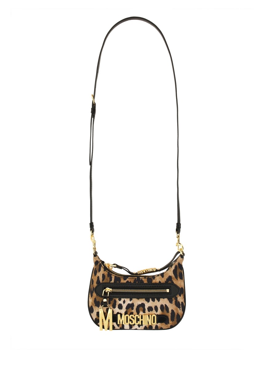 Shop Moschino Bag With Logo In Beige