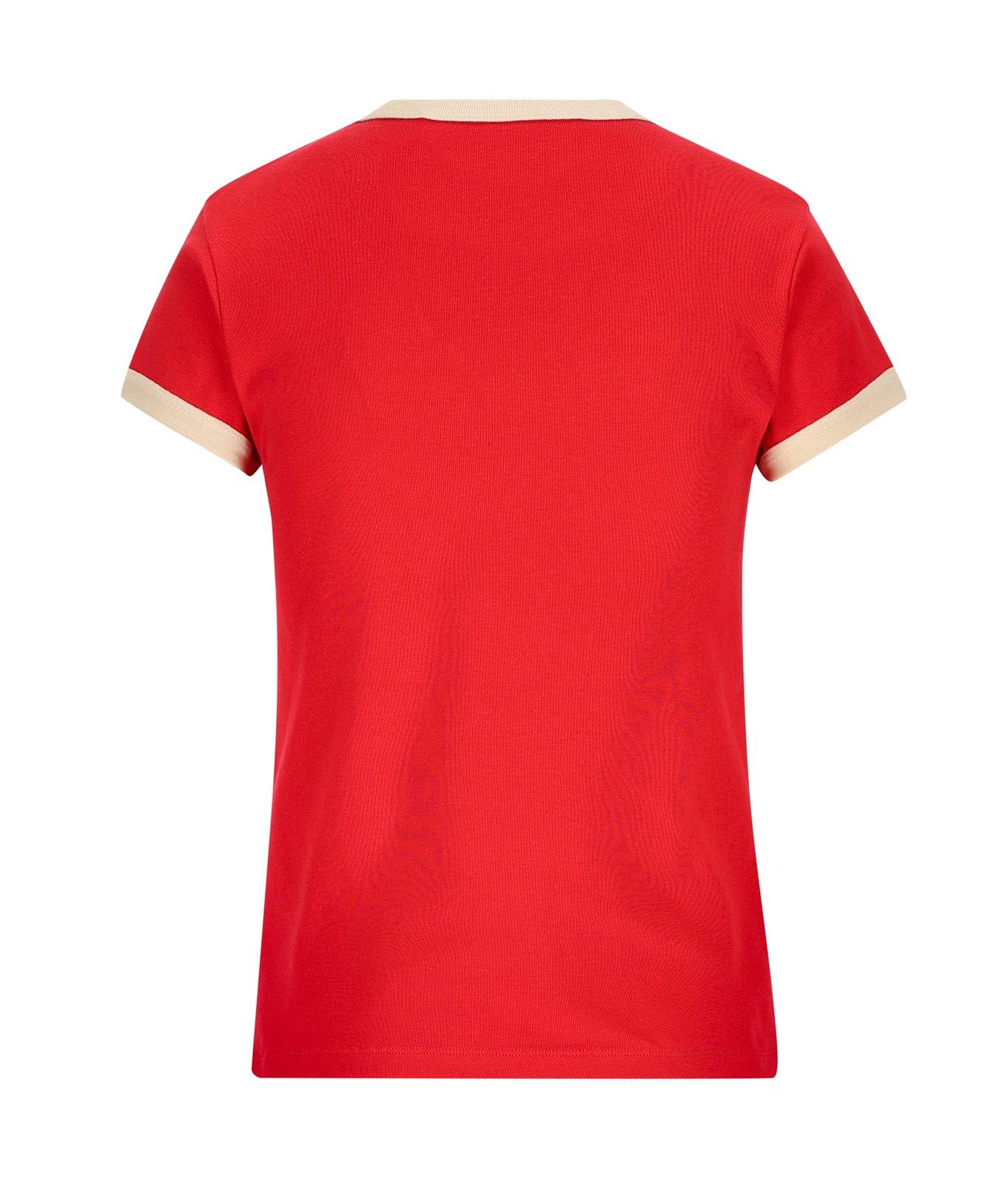 Shop Valentino Crewneck Short-sleeved T-shirt In Red