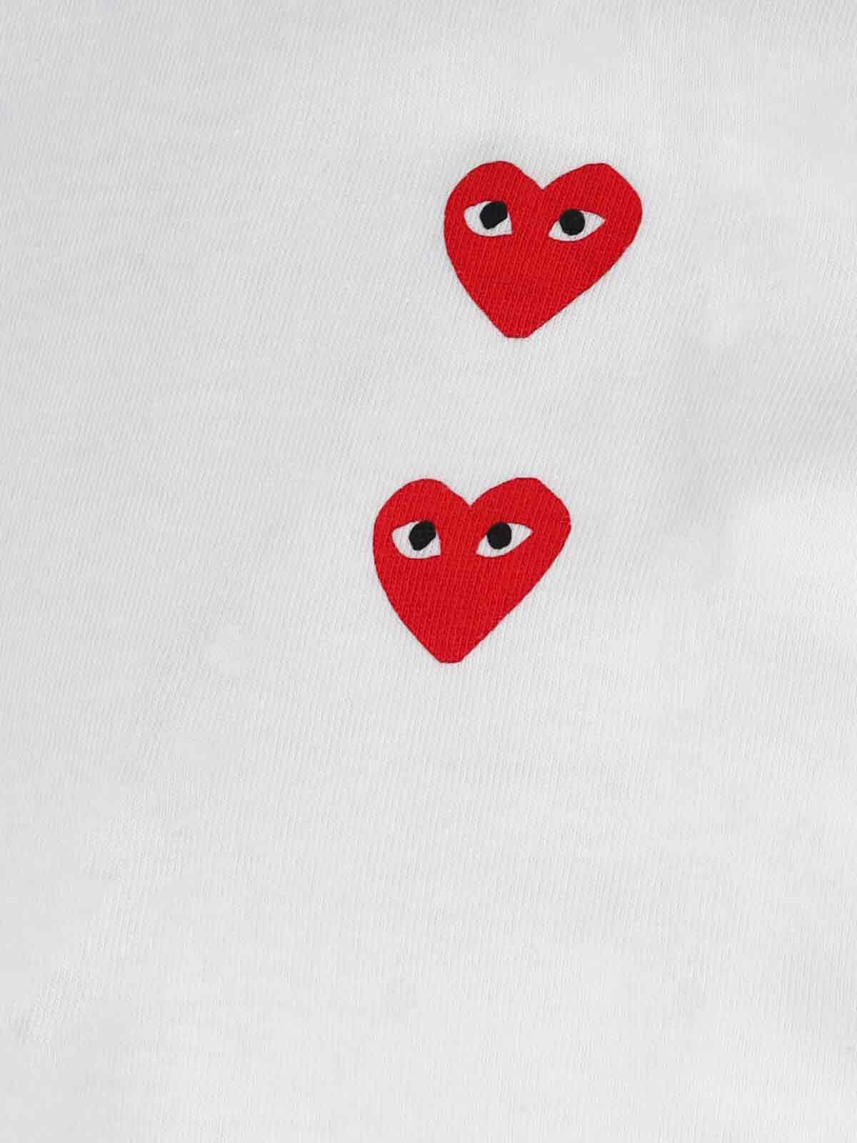 Comme Des Garçons Play Logo T-shirt In White