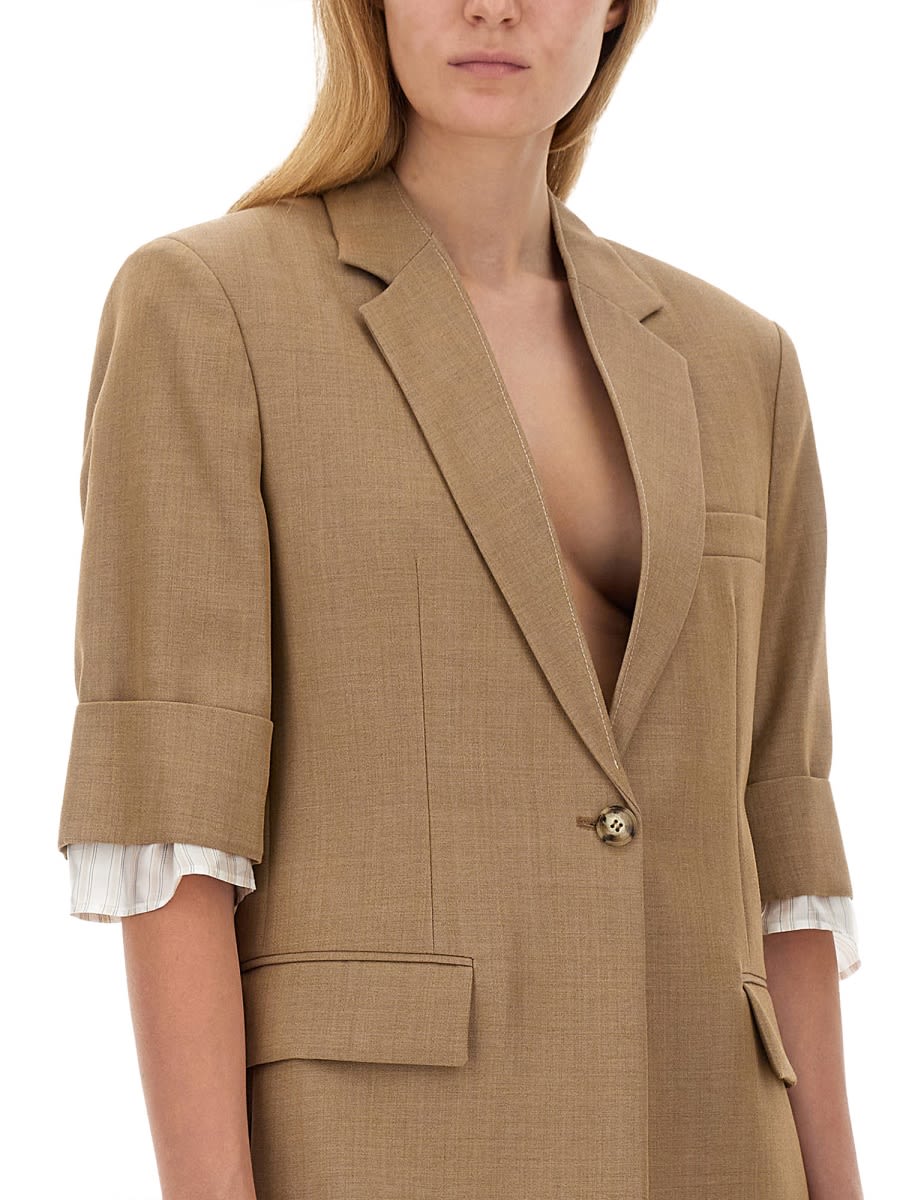 Shop Victoria Beckham Single-breasted Jacket In Beige