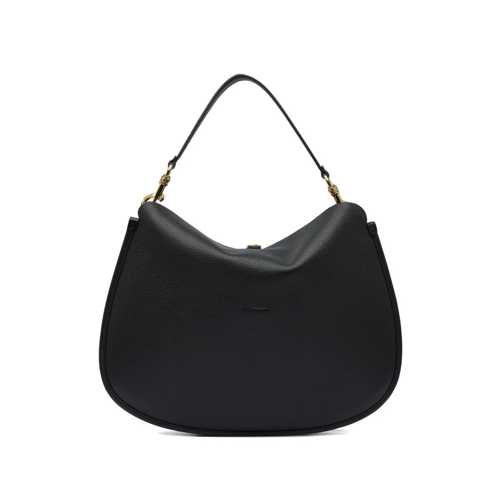 Etro Leather Textured Shoulder Bag In Black