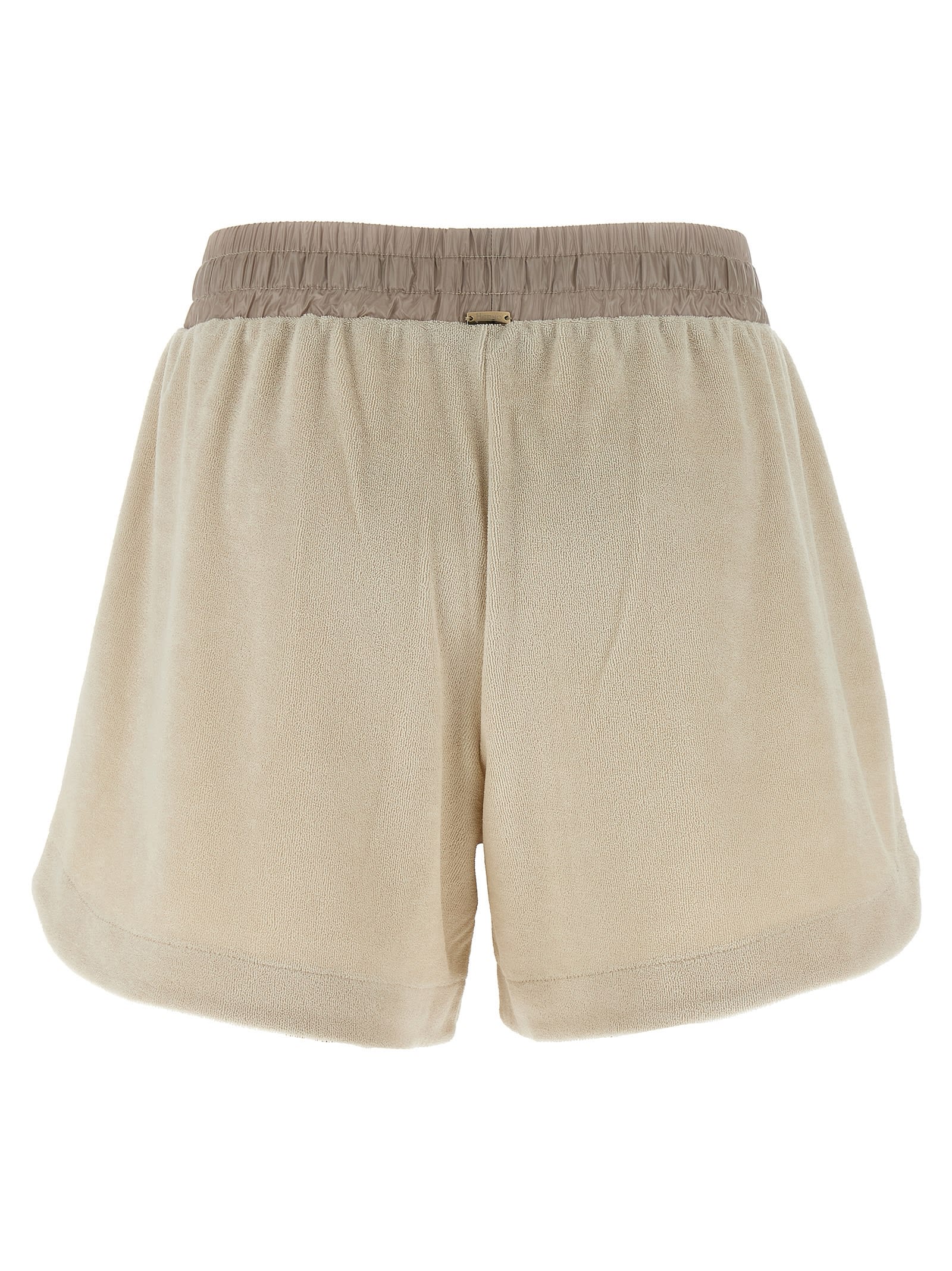 Herno Sponge Effect Sweater Shorts In Beige