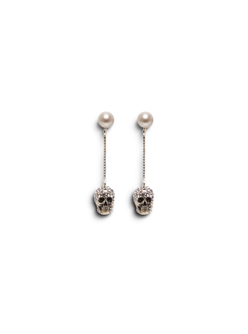 Alexander McQueen Skull Earrings In Brass