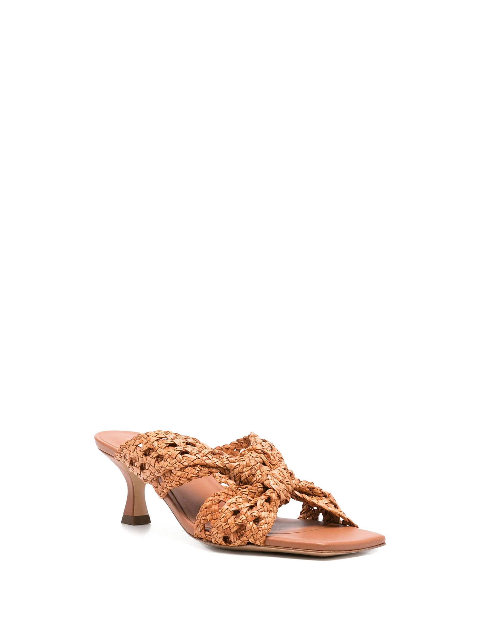 Casadei Strappy Sandals With Mid Heel And Square Toe In Brown