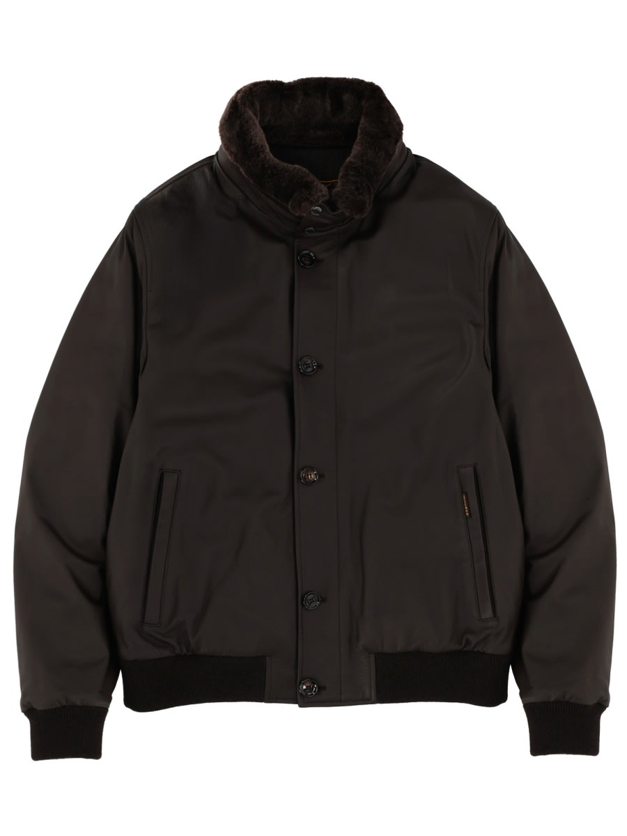 Moorer Jacket Cleros-p1 In Brown
