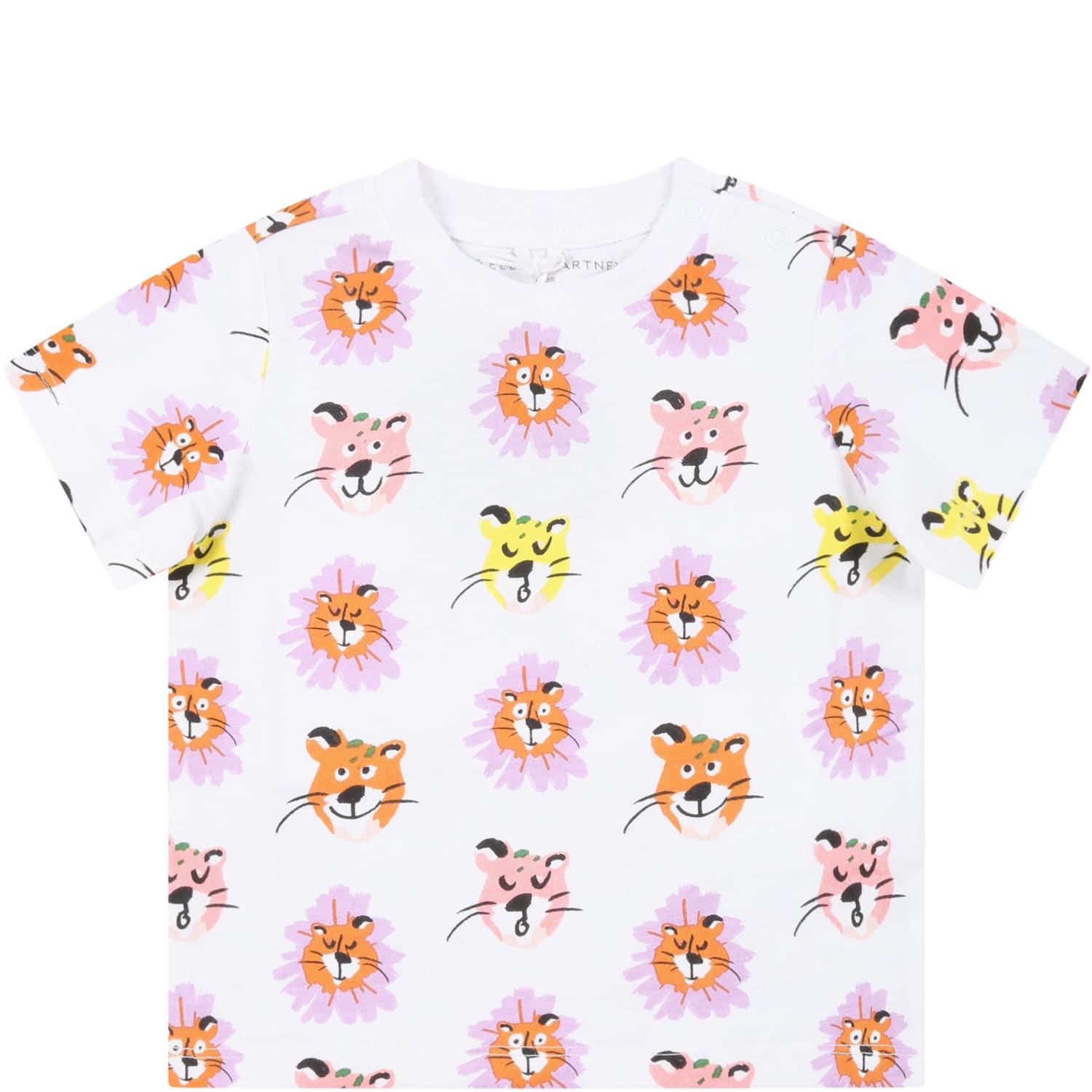 Stella Mccartney White T-shirt For Baby Girl With Animals