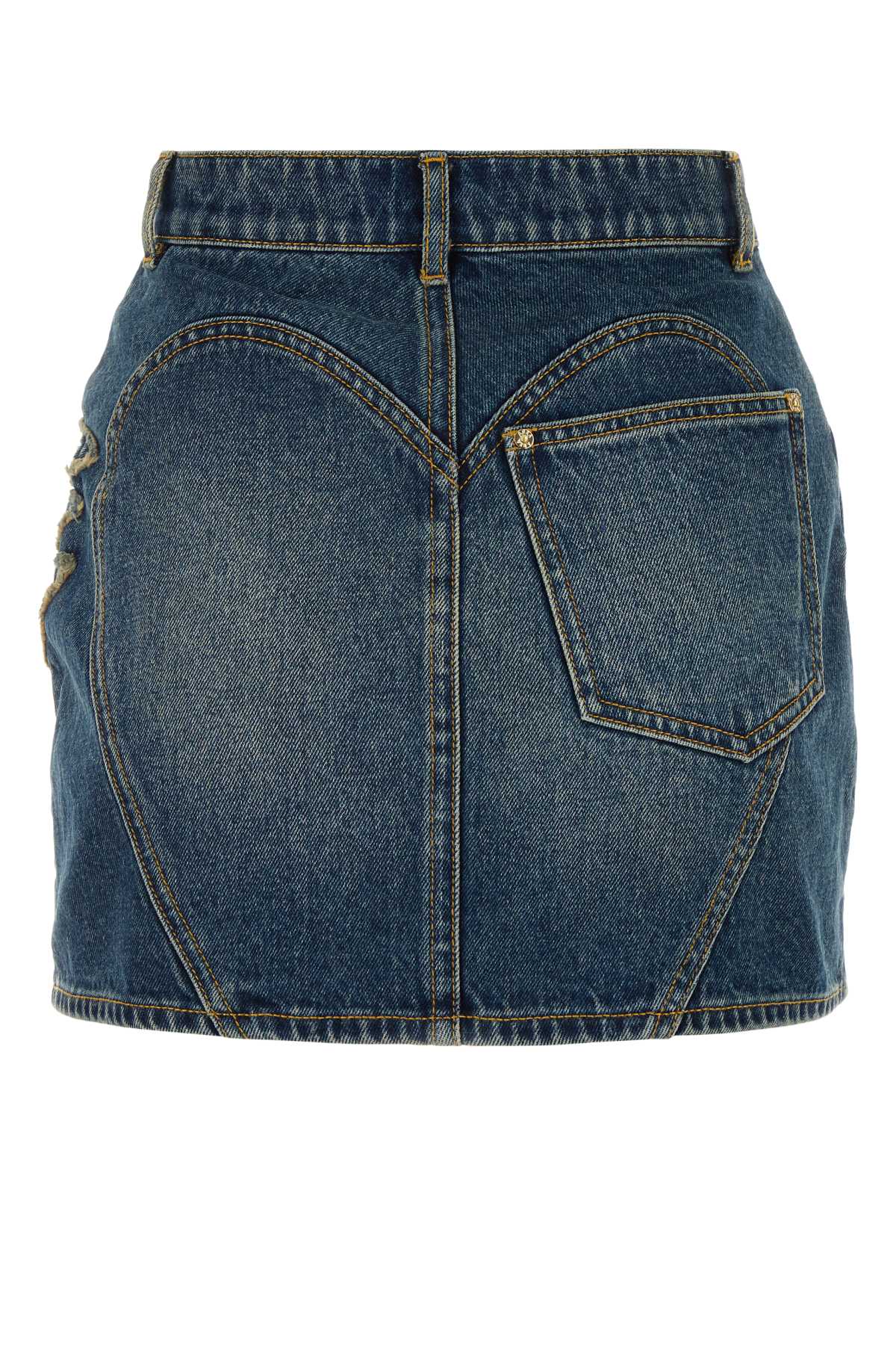 Area Denim Mini Skirt In Vintageindigo