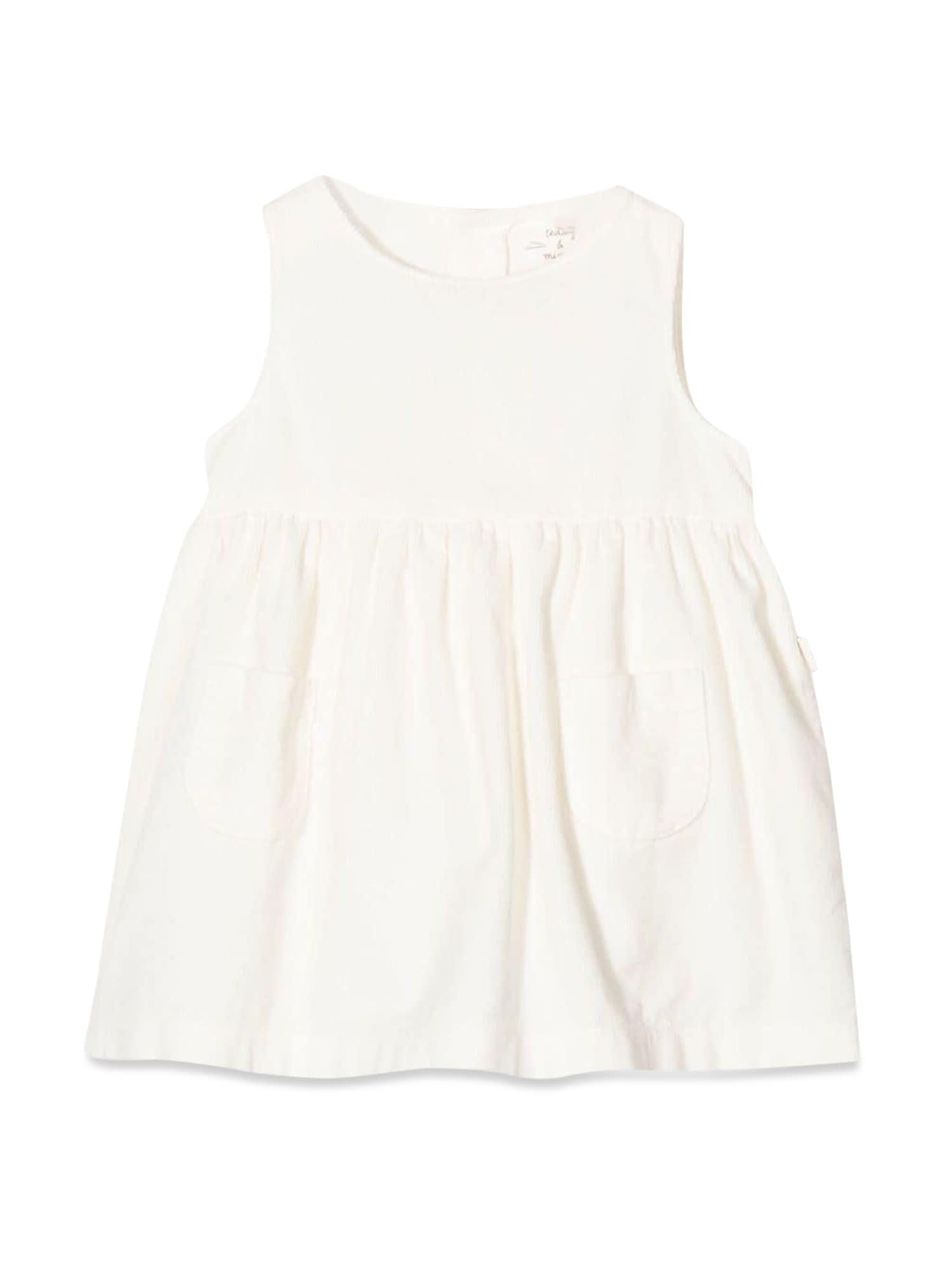 Teddy &amp; Minou Babies' Sleeveless Dress In Bianco