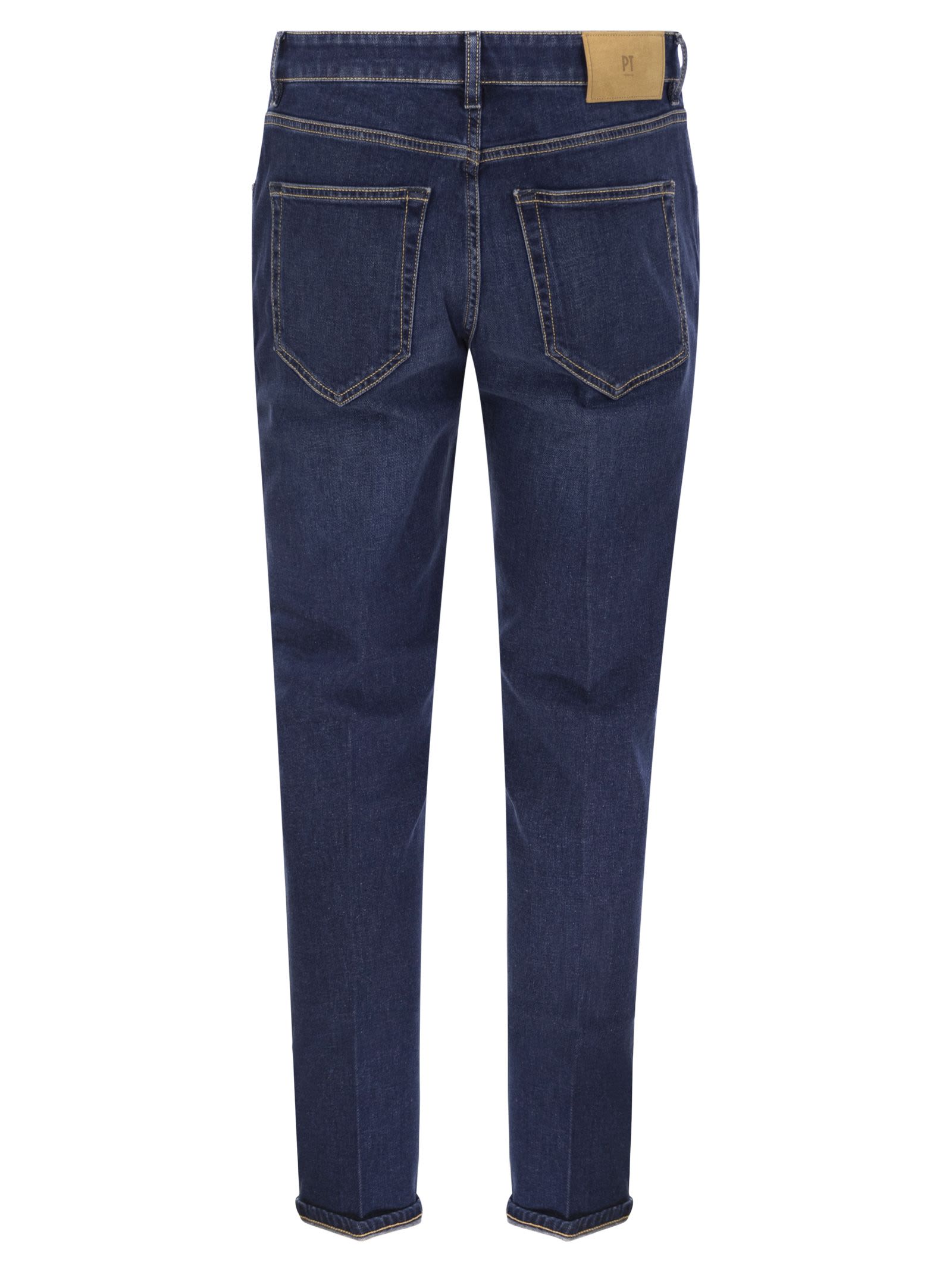 Pt Torino Blue Cotton Jeans In Blue