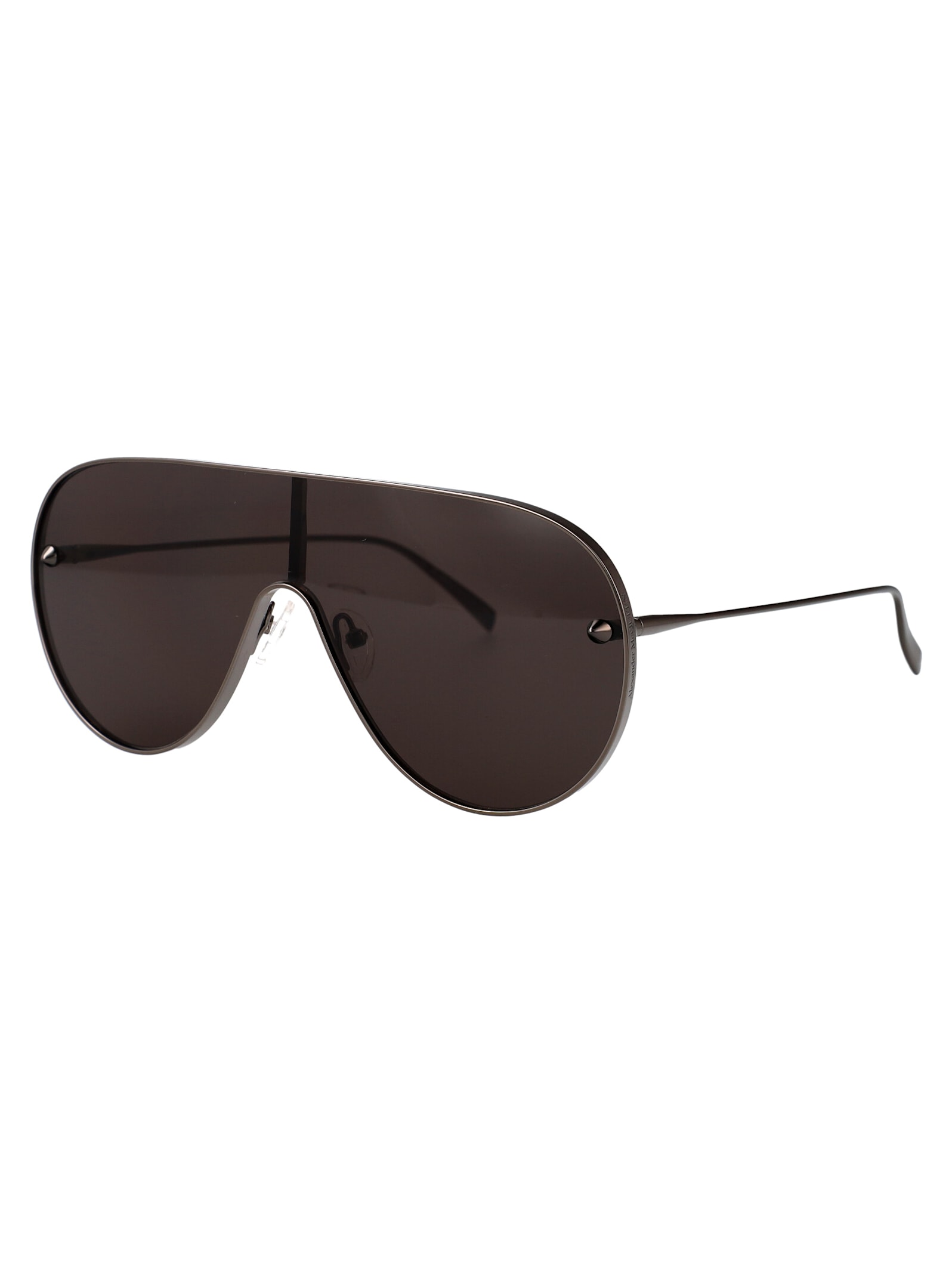 Alexander Mcqueen Am0481s Sunglasses In Ruthenium-ruthenium-grey