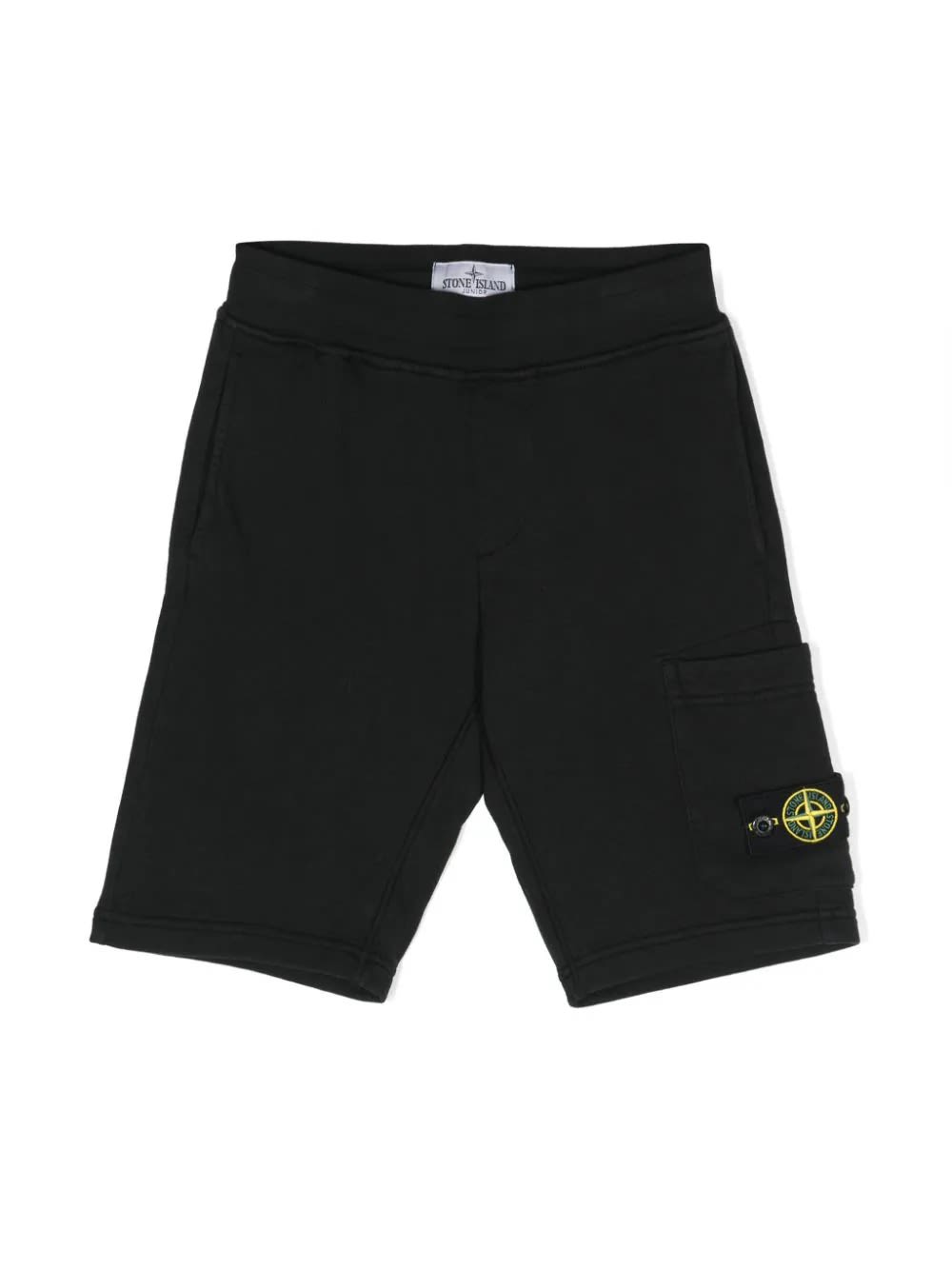 Stone Island Shorts Felpa In Nero