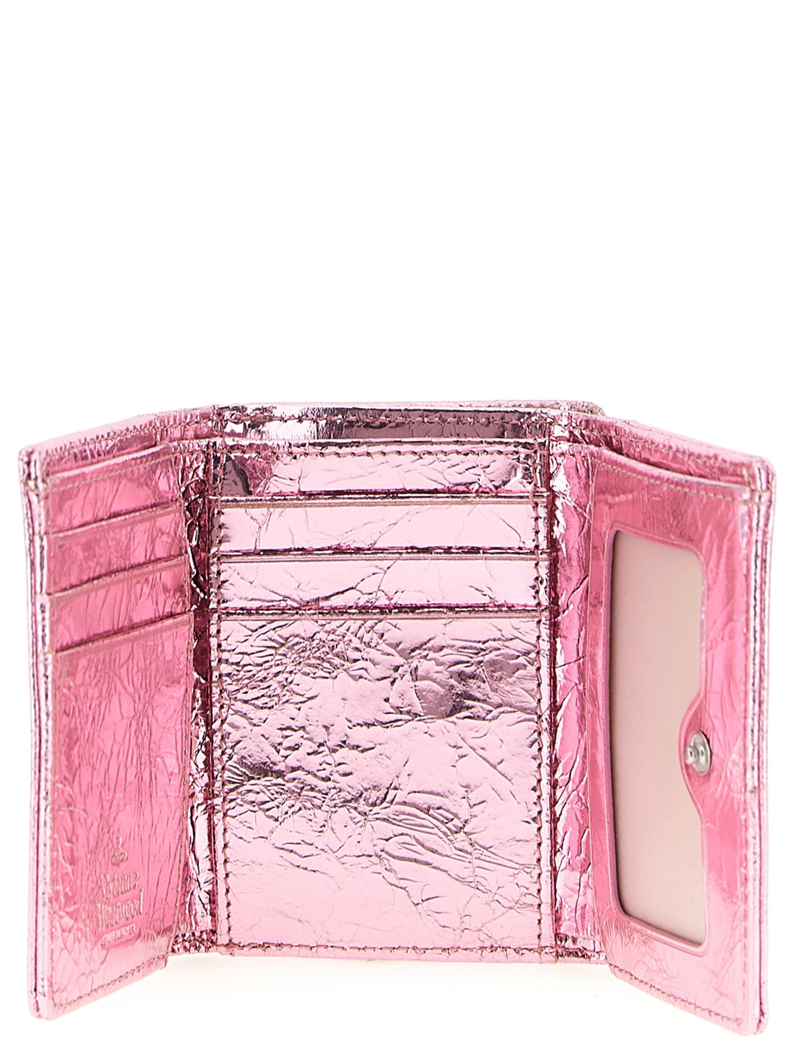Vivienne Westwood Crinkle-effect Wallet In Pink