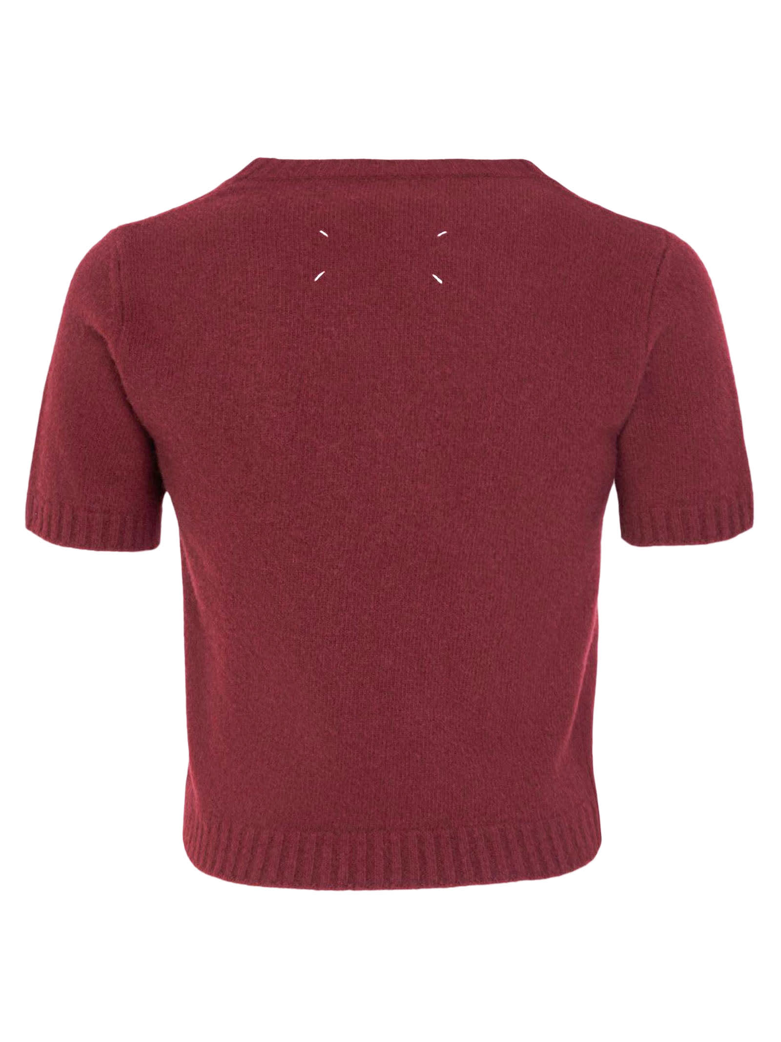 Shop Maison Margiela Bordeaux Red Wool Top