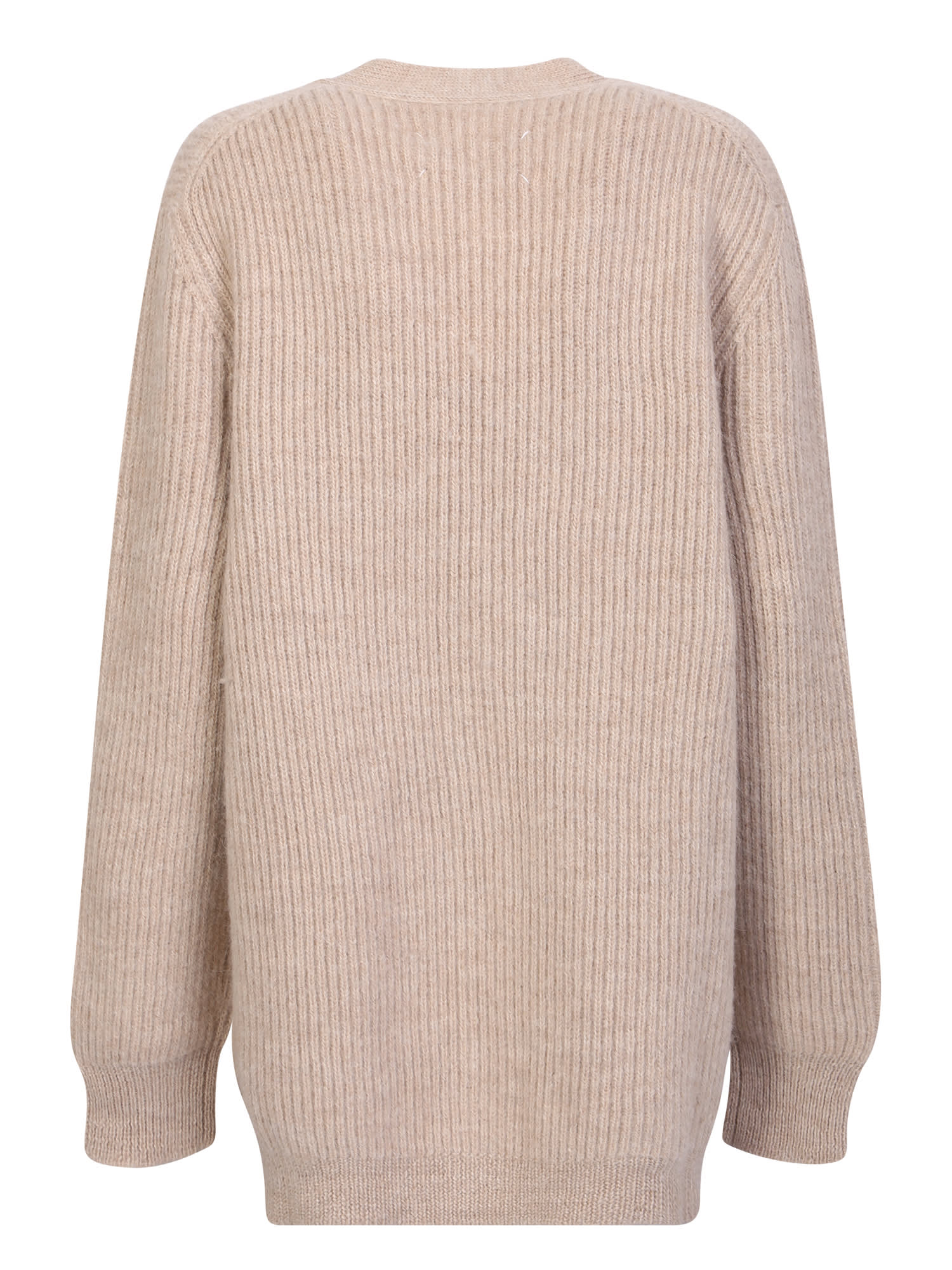 Maison Margiela Oversize Beige Cardigan In Neutral