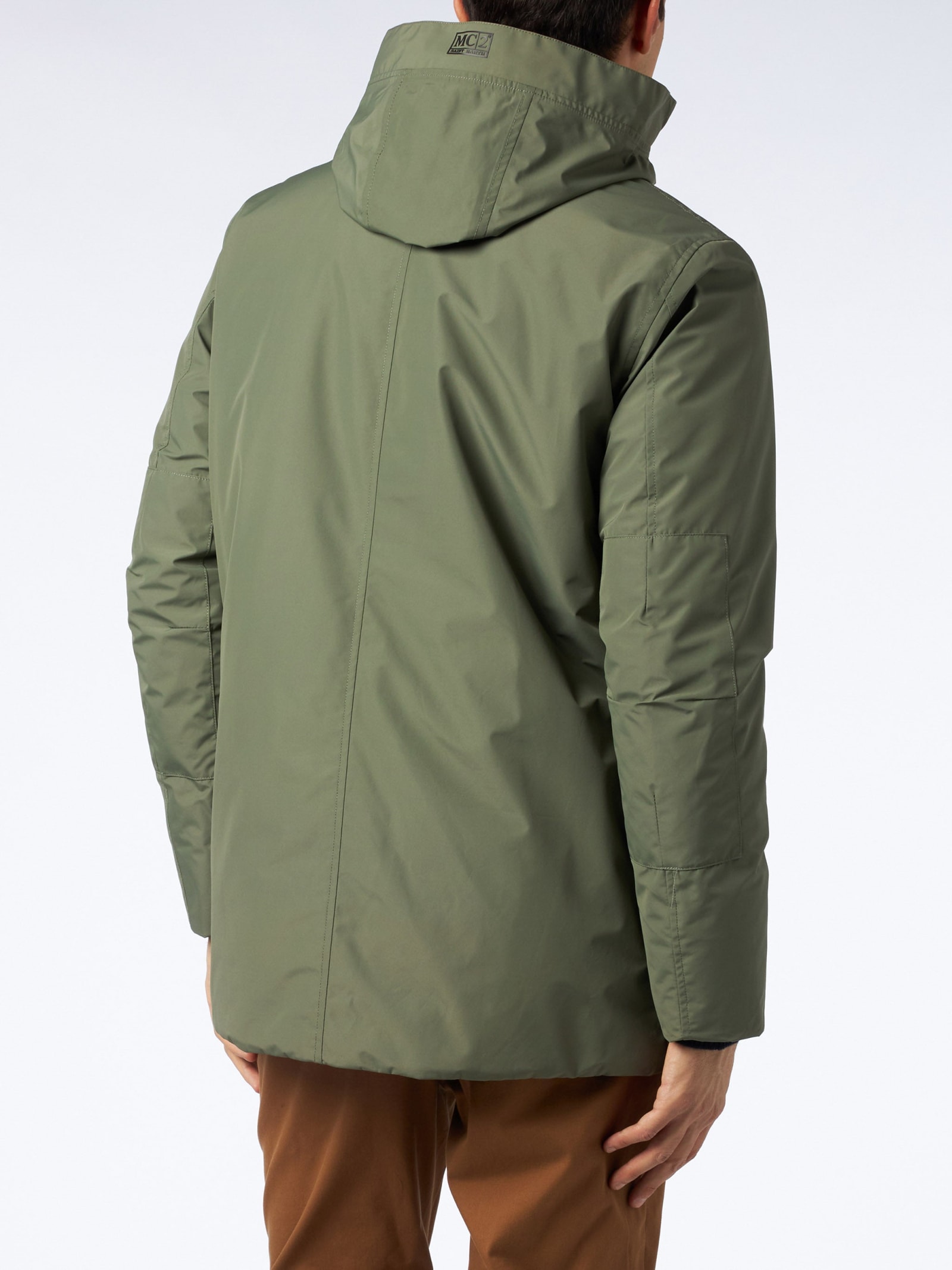 Shop Mc2 Saint Barth Man Hooded Military Green Voyager Parka Jacket