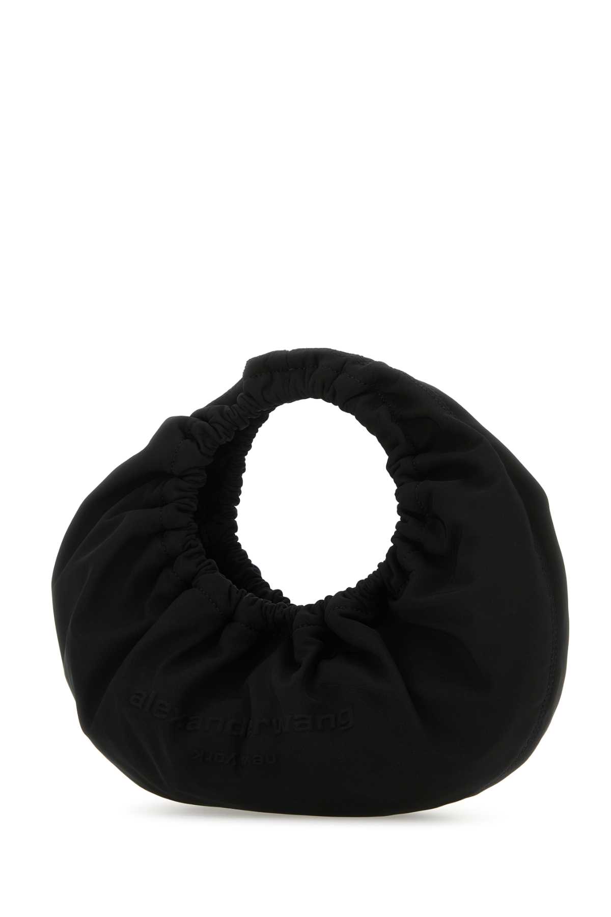 Shop Alexander Wang Black Fabric Crescent Small Handbag