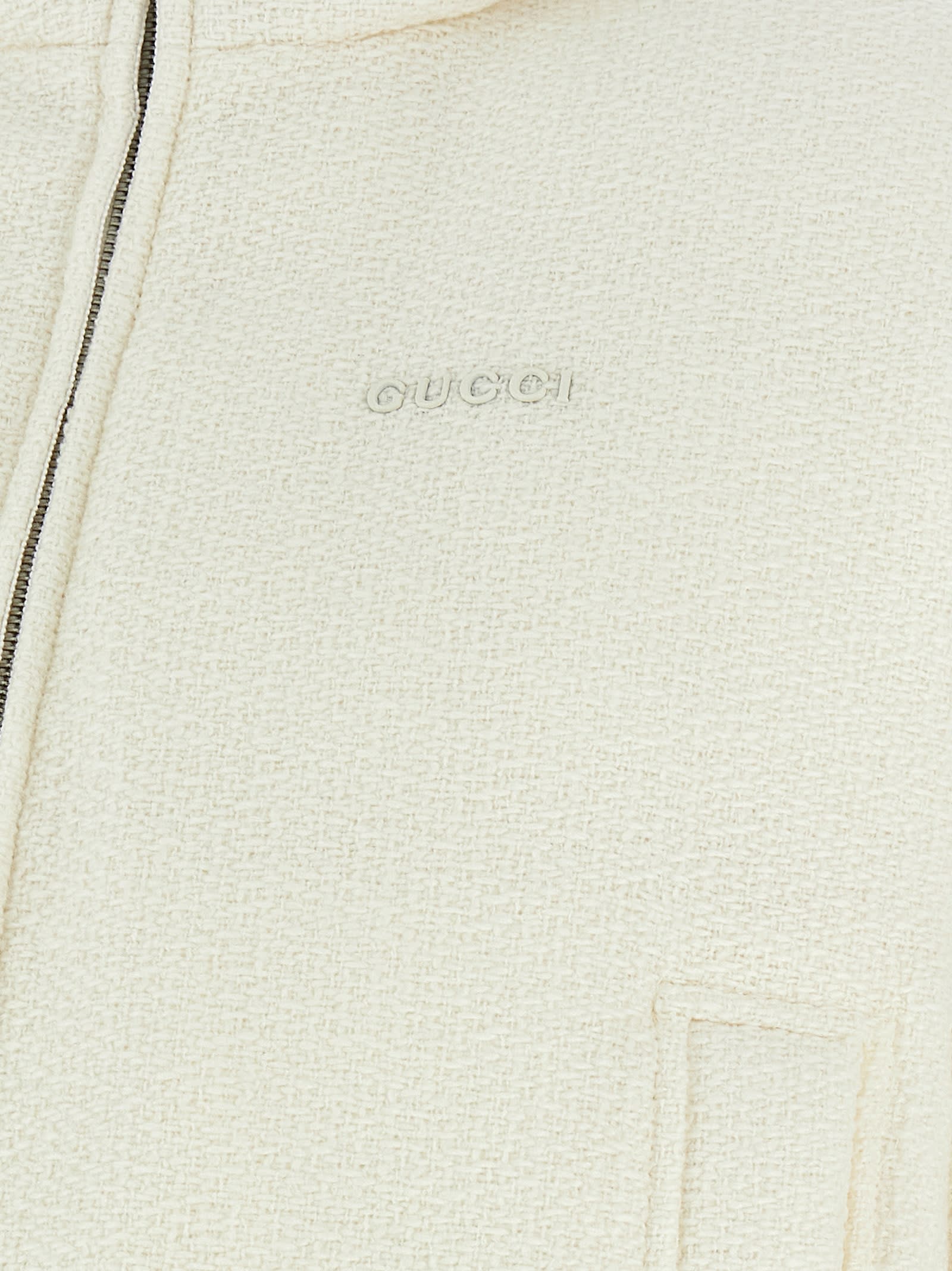 Gucci Bouclé Wool Jacket In Neutral