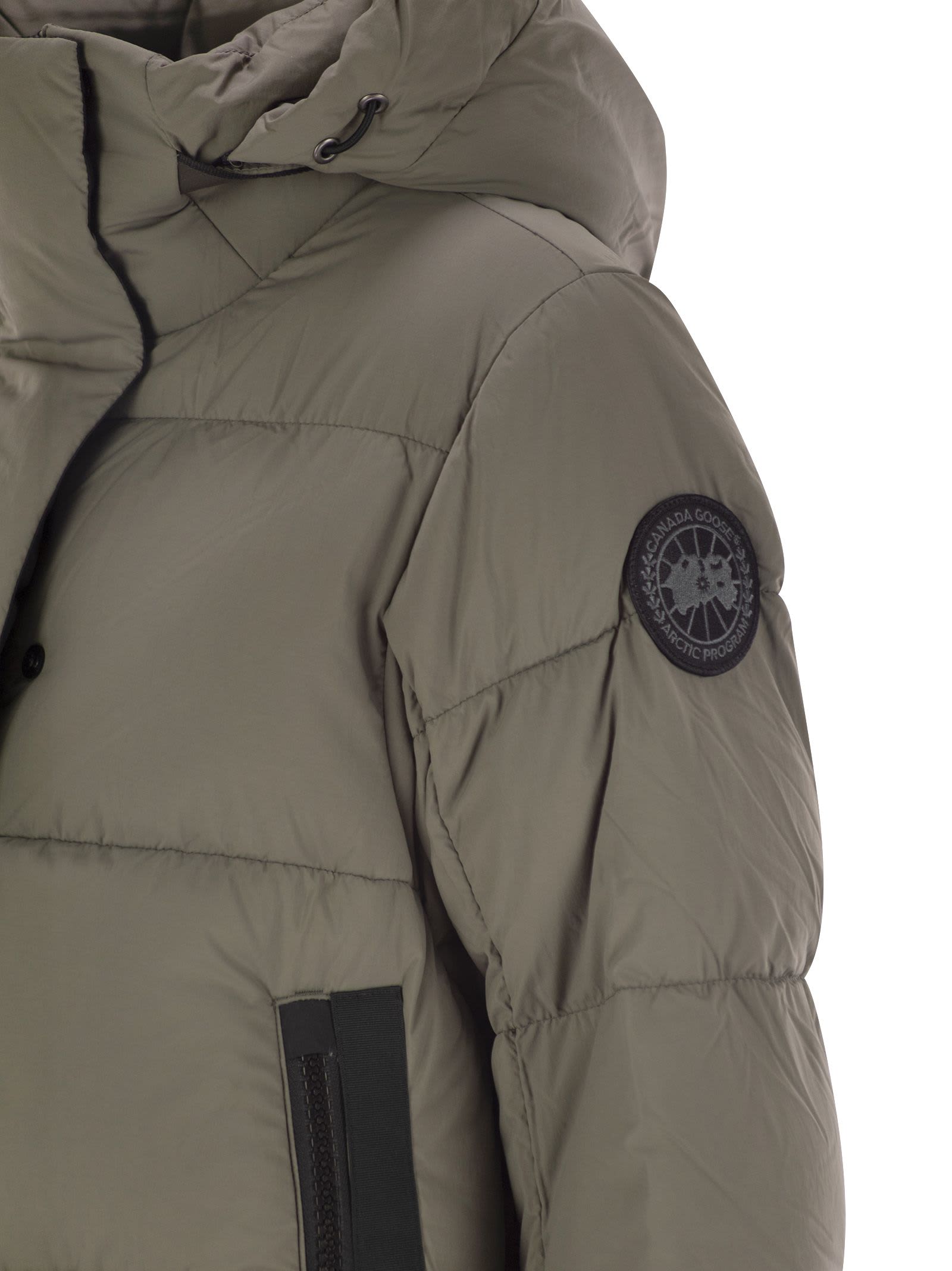 Shop Canada Goose Byward - Down Jacket With Black Logo In Sage