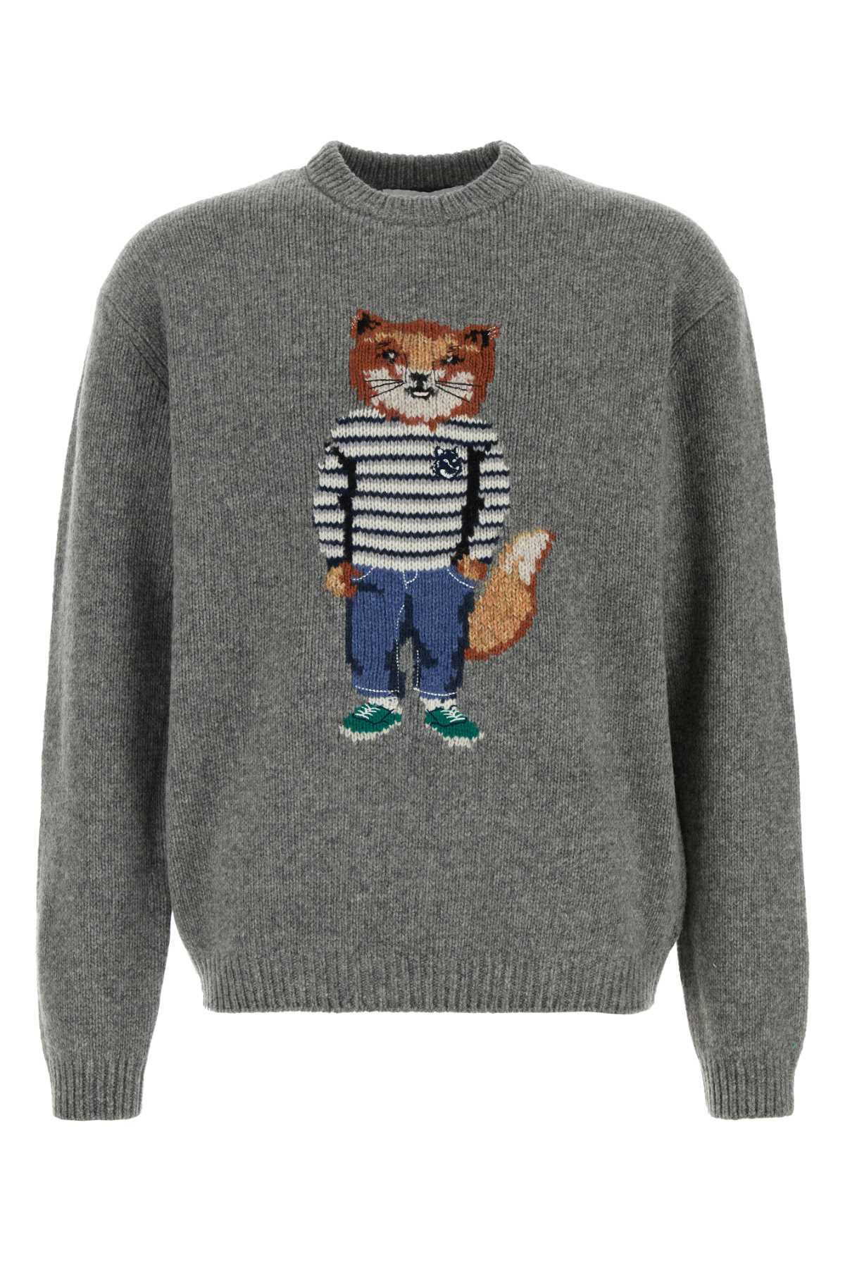 Maison Kitsuné Grey Wool Sweater