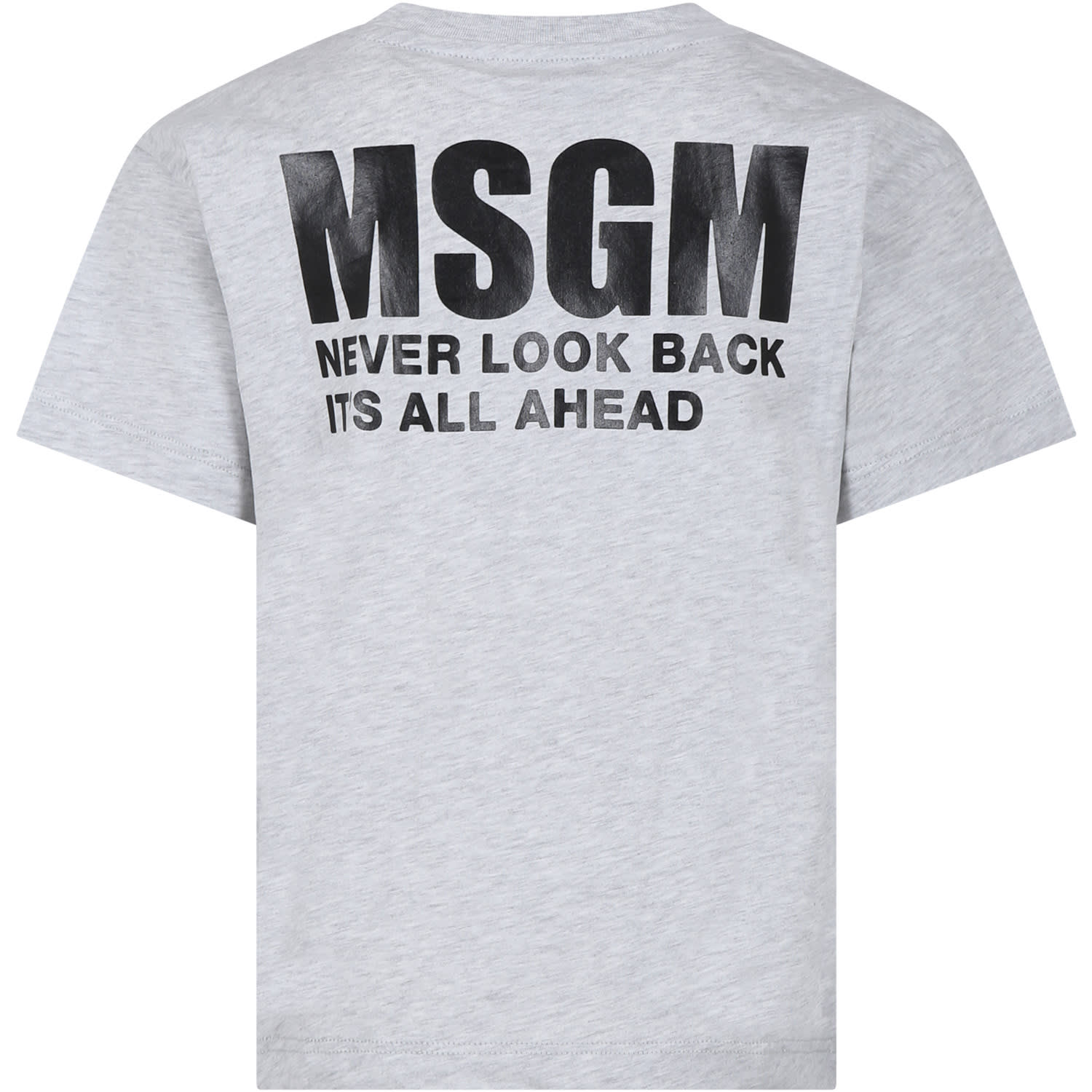 Msgm Gray T-shirt For Kids With Logo In Grey