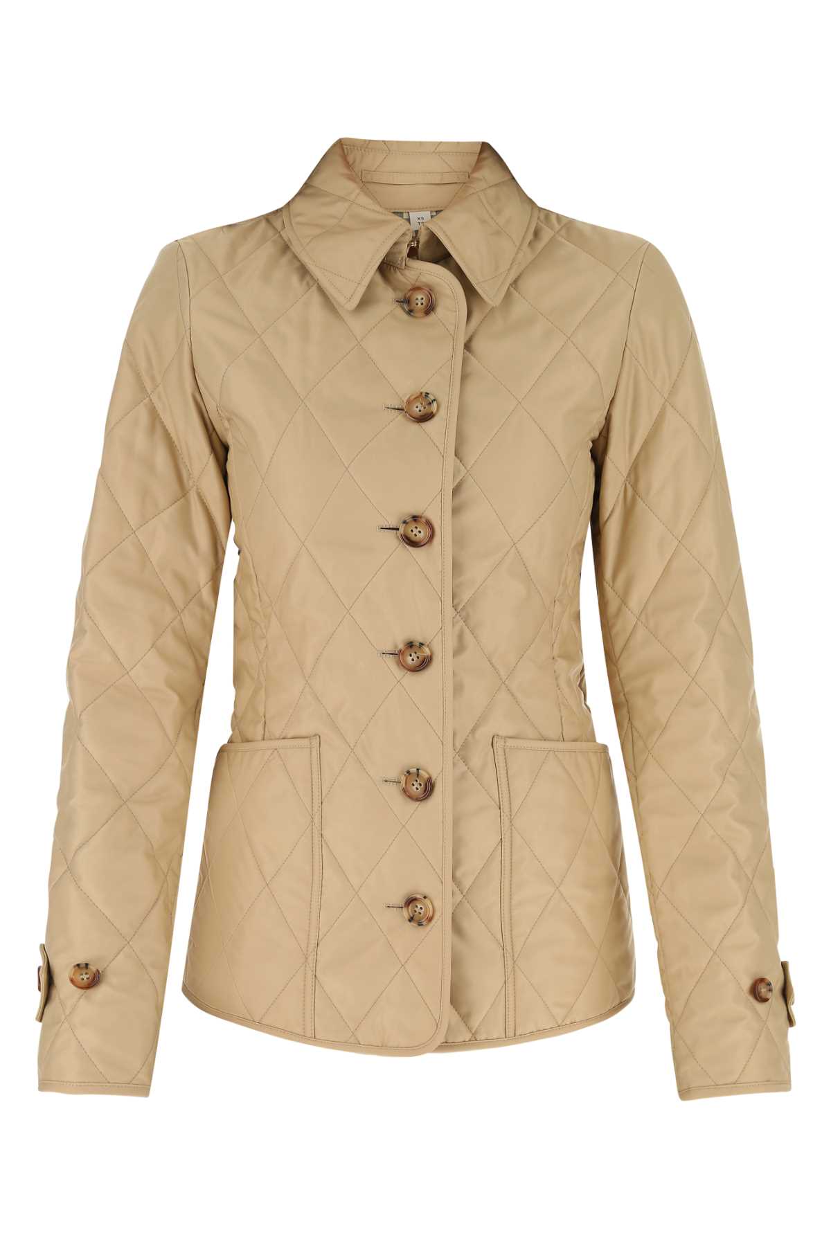 Shop Burberry Beige Polyester Jacket In A4170