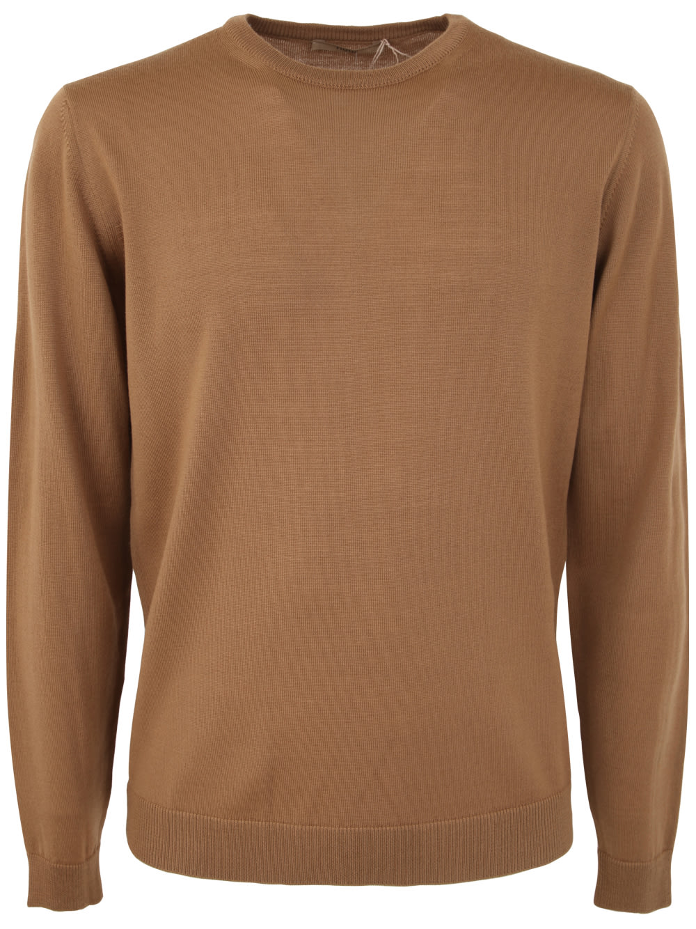 Shop Nuur Long Sleeve Crew Neck Sweater In Camel