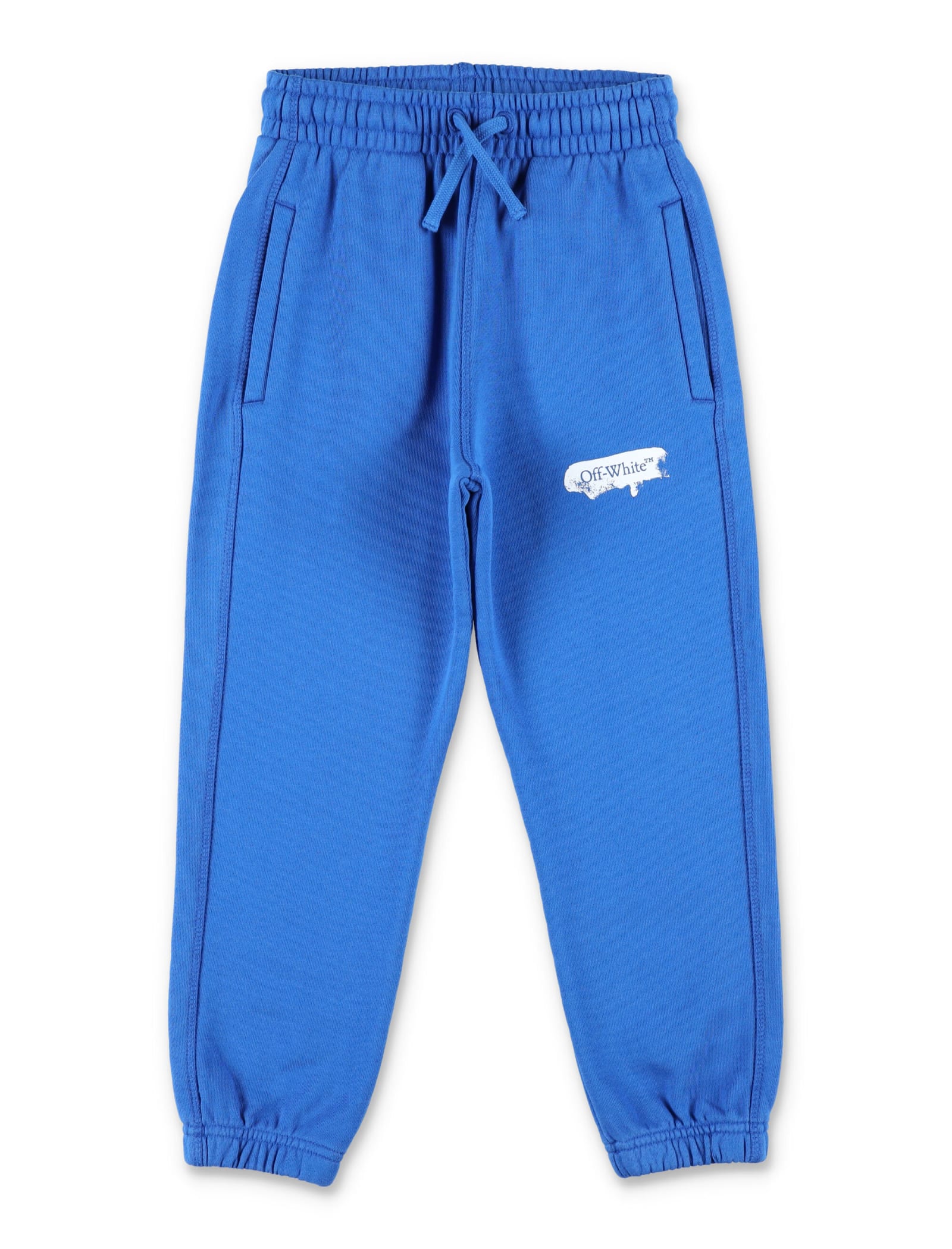 Shop Off-white Paint Graphic Sweatpants In Navy