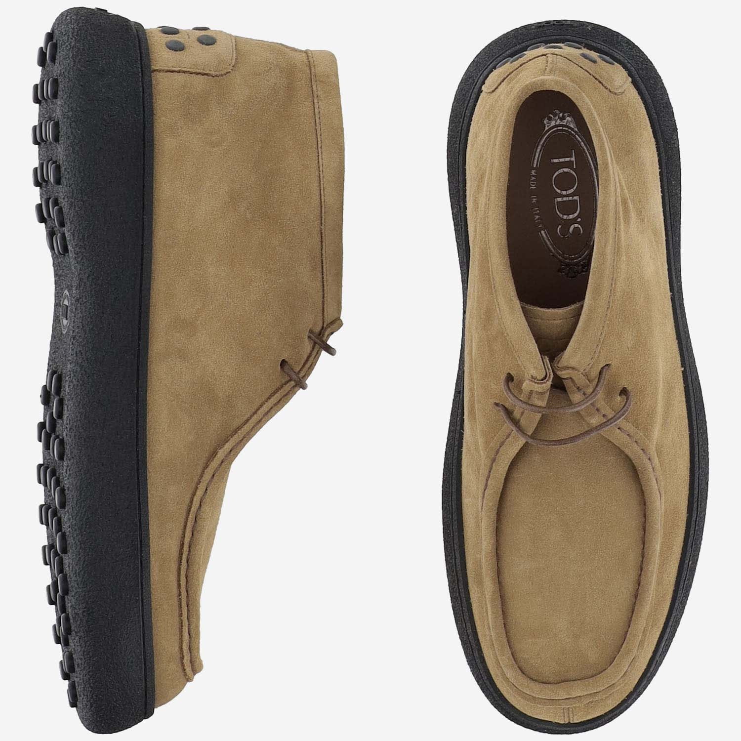 Tod's Burlotto Gommino Lace-up Boots In Beige