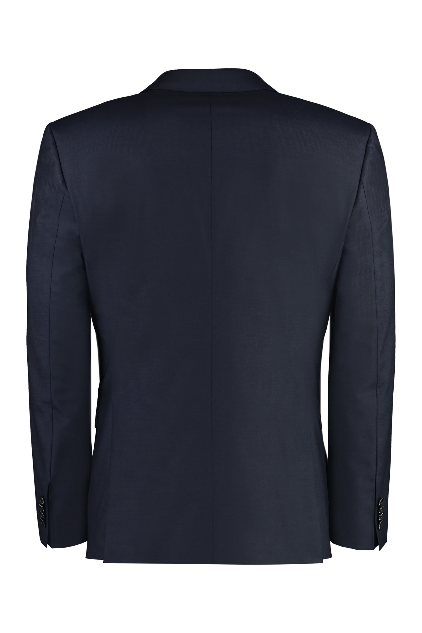 Shop Hugo Boss Three-piece Wool Suit In Blue