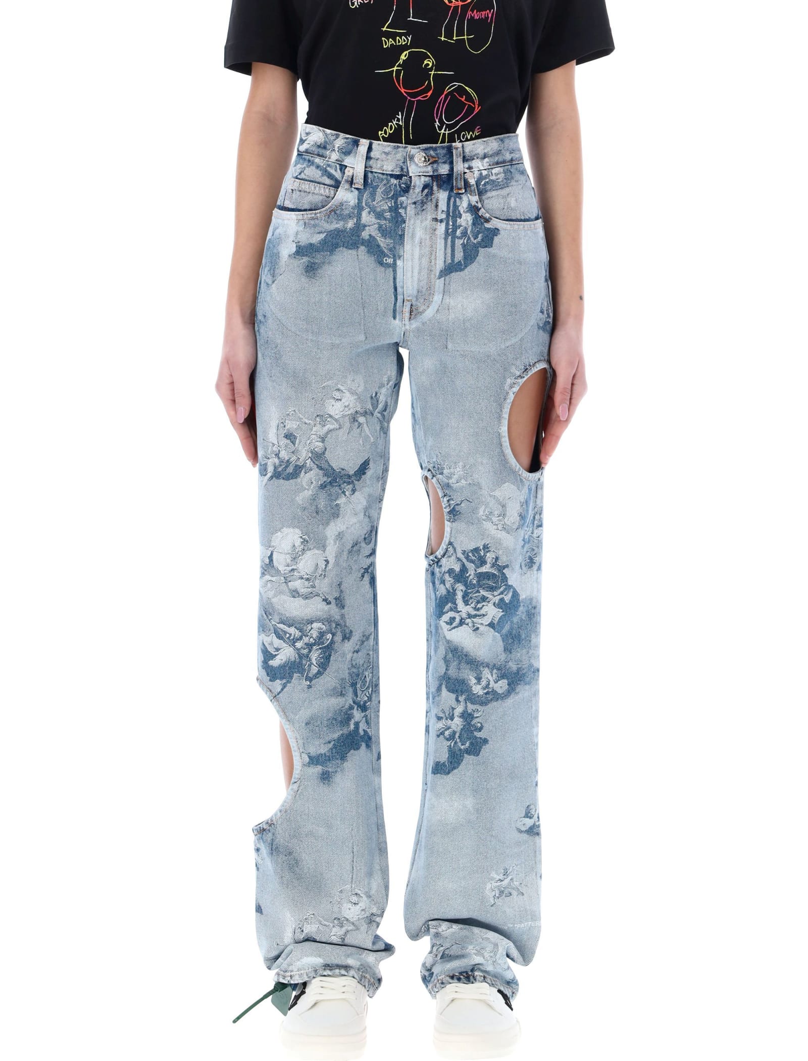 OFF-WHITE SKY METEOR COOL BAGGY JEANS