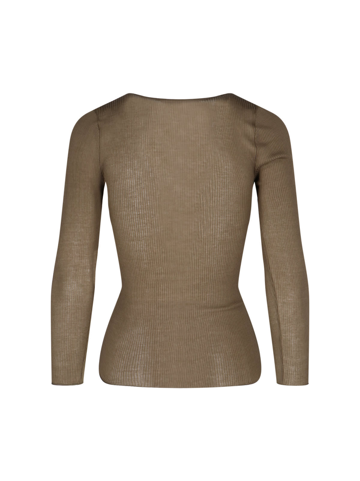 Isabel Marant Ribbed Texture Scoop Neck Long Sleeves