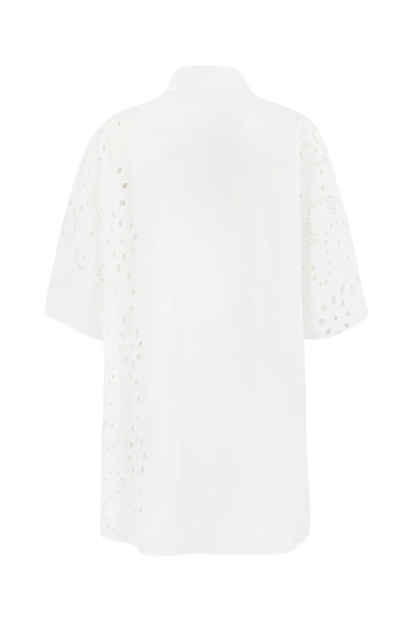 Shop Liviana Conti Oversize Shirt In Sangallo In Bianco