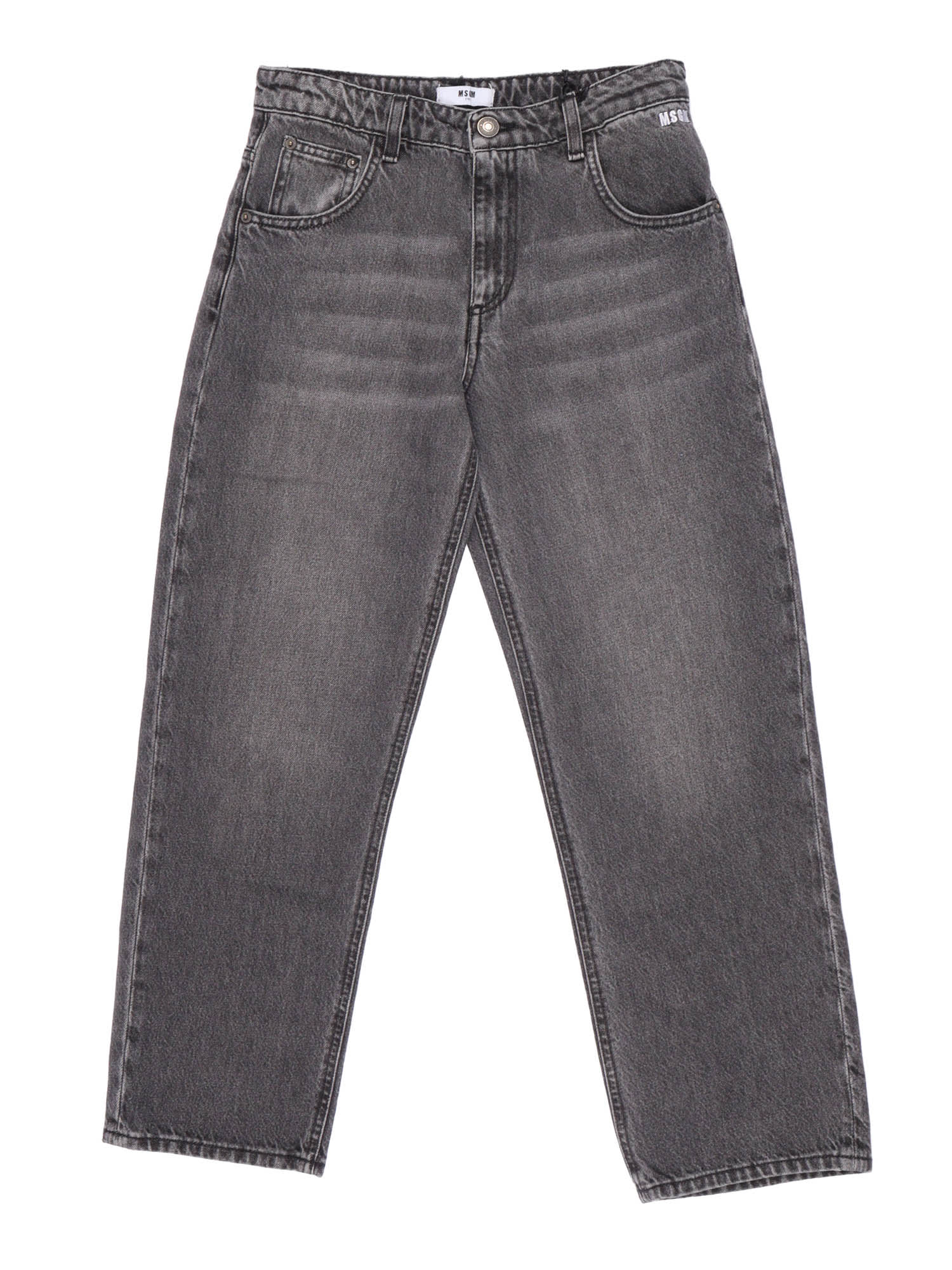 Msgm Denim Pants Boy In Gray