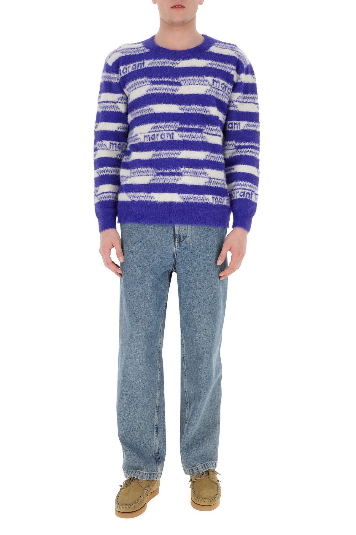 Shop Isabel Marant Embroidered Nylon Oscar Sweater In Violet