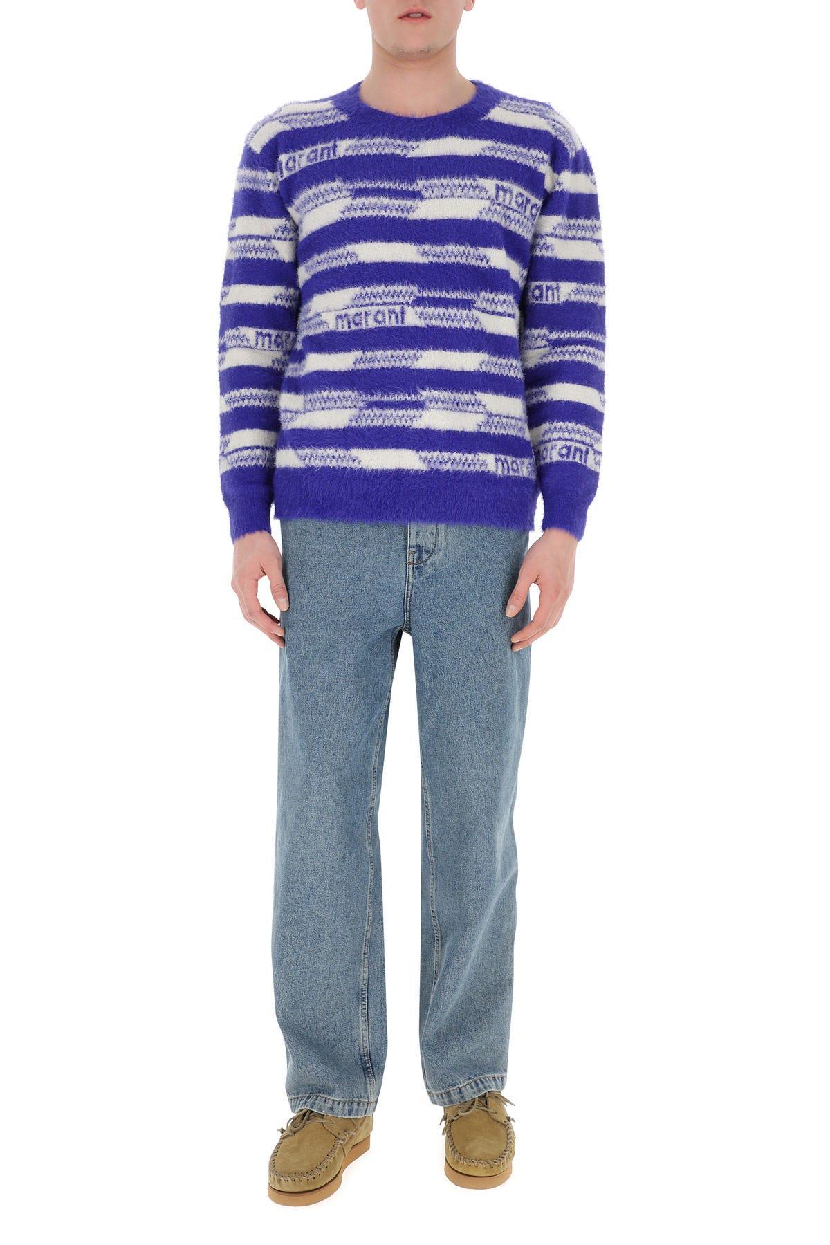 Shop Isabel Marant Embroidered Nylon Oscar Sweater In Purple