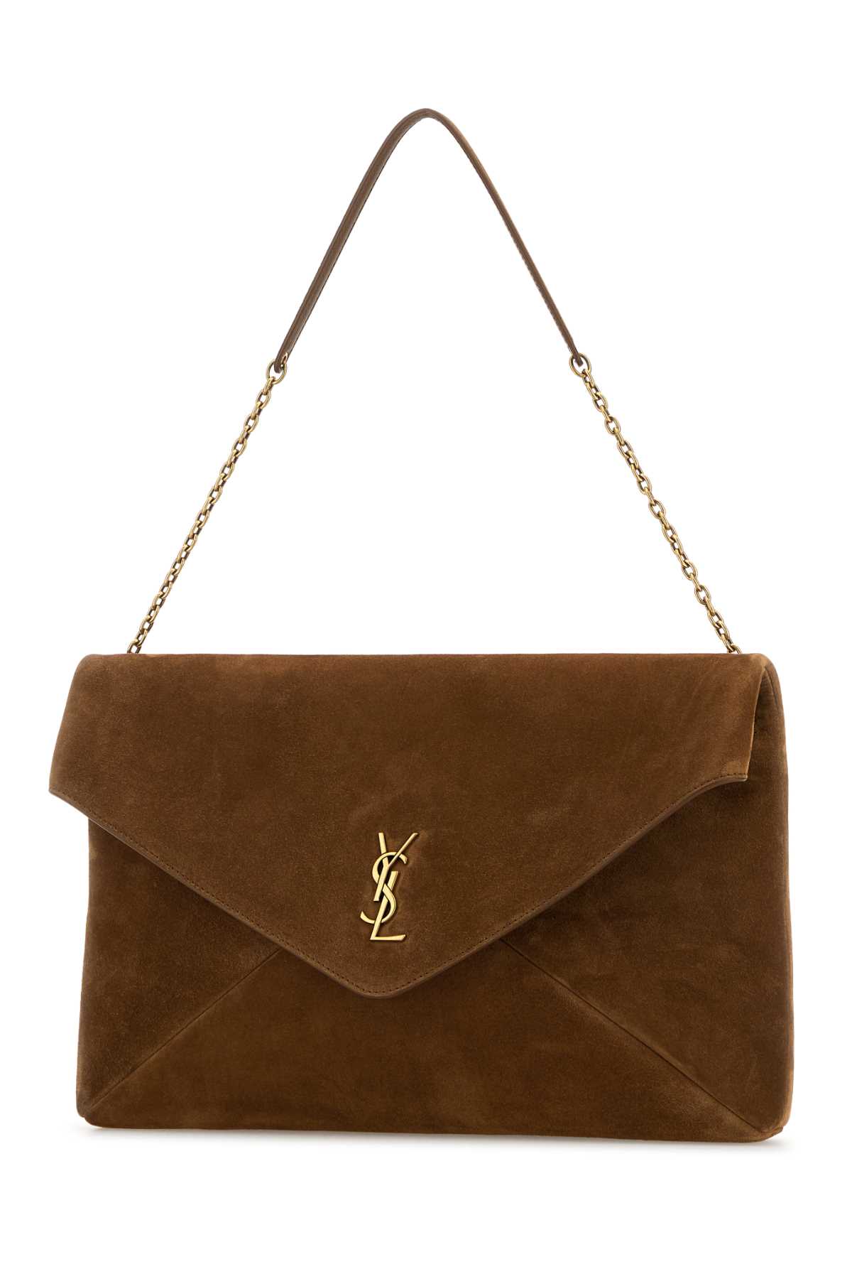 Saint Laurent Brown Suede Cassandre Xxl Shoulder Bag
