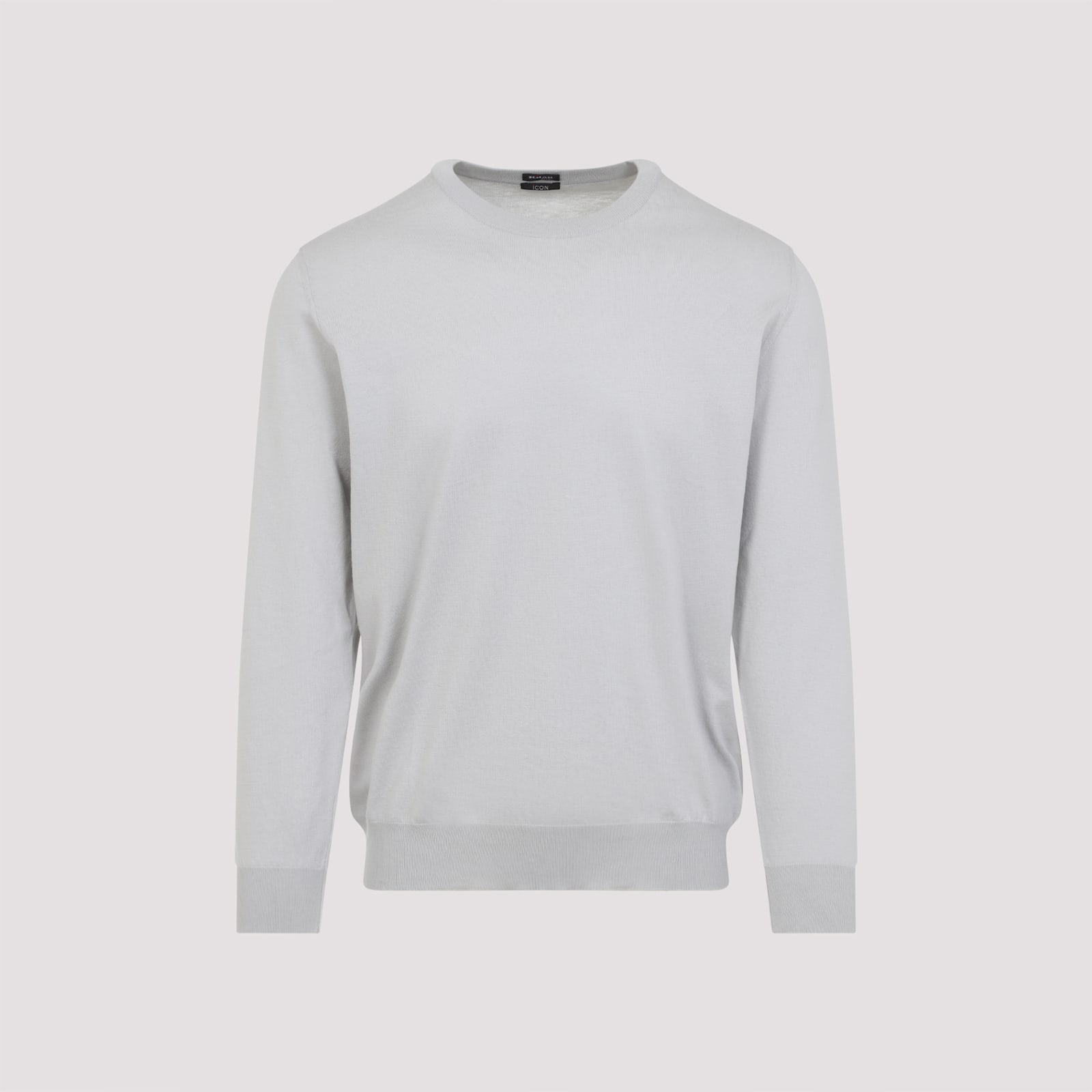 Shop Kiton Cotton Pullover In Grigio Ghiaccio