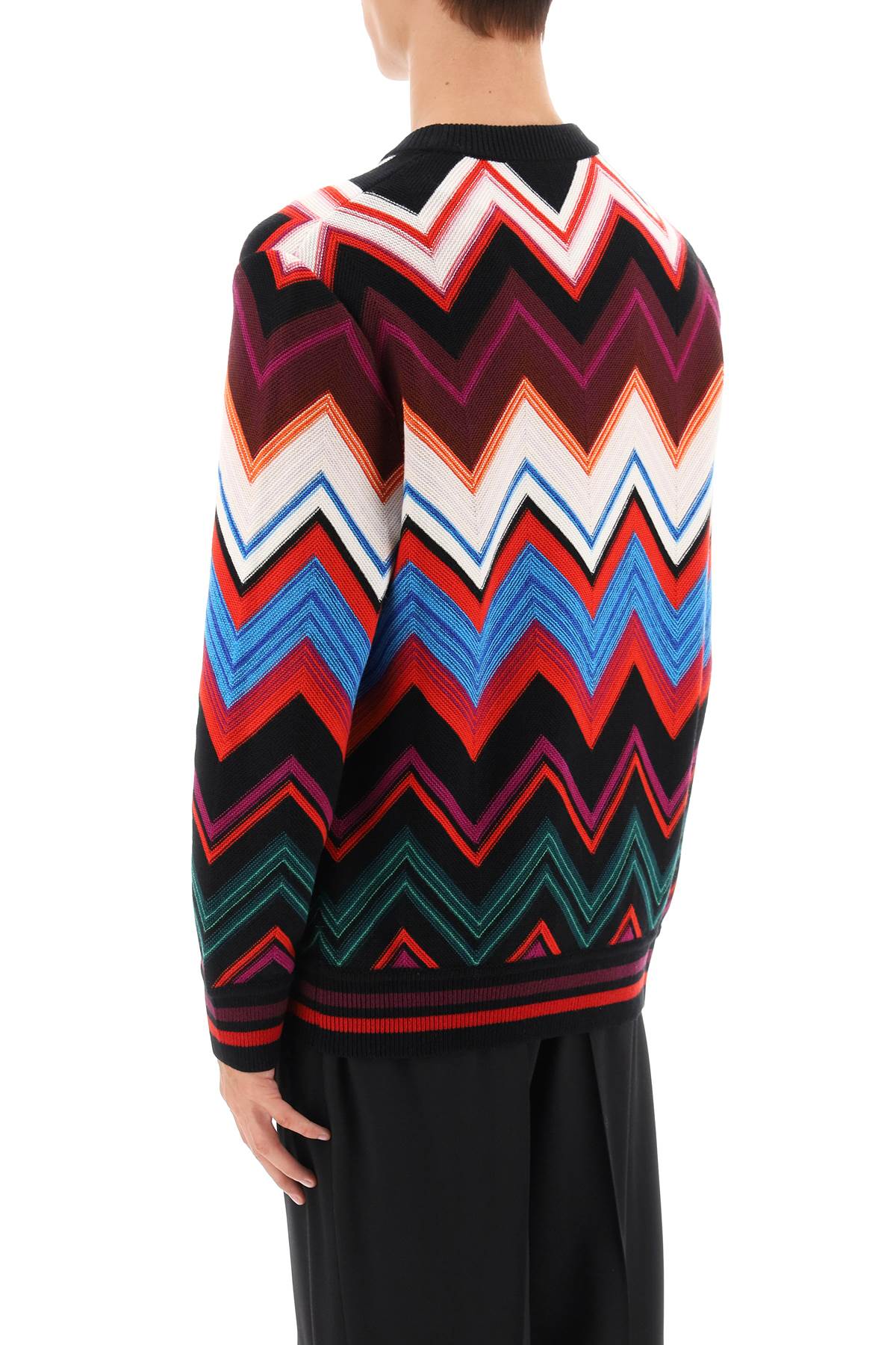 Missoni Zigzag Crew-neck Jumper In Multic Zigzag Blk Re
