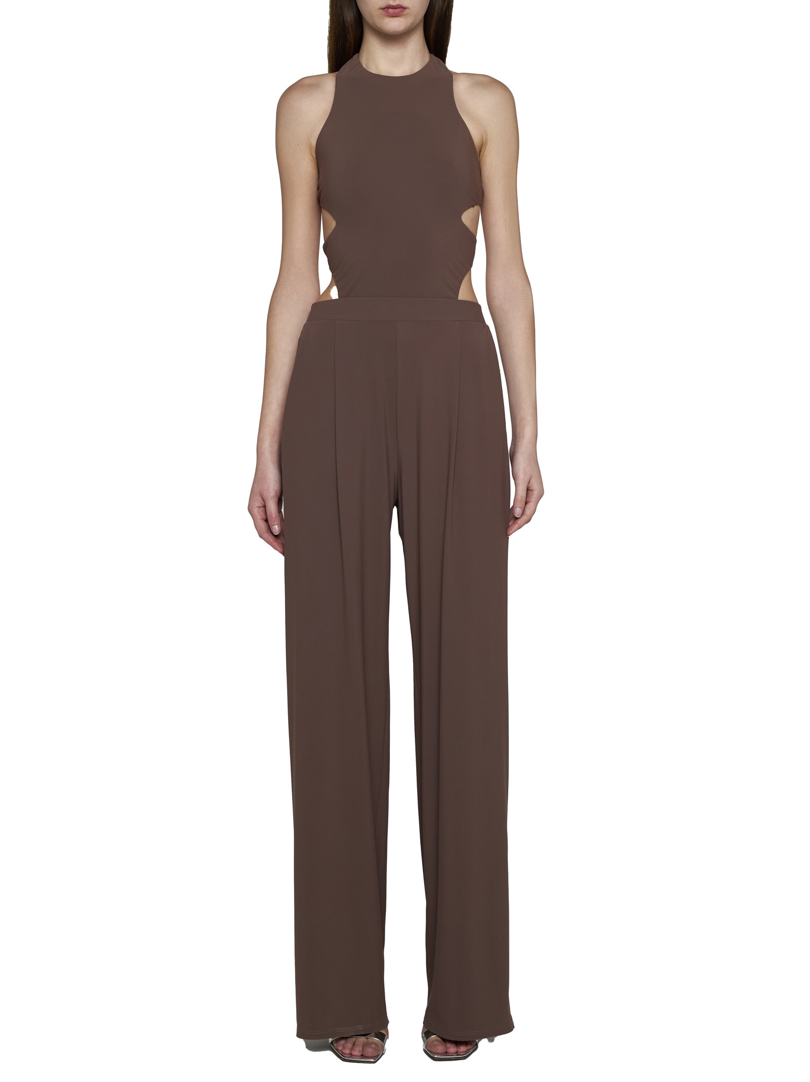 Shop Amazuìn Pants In Taupe Brown