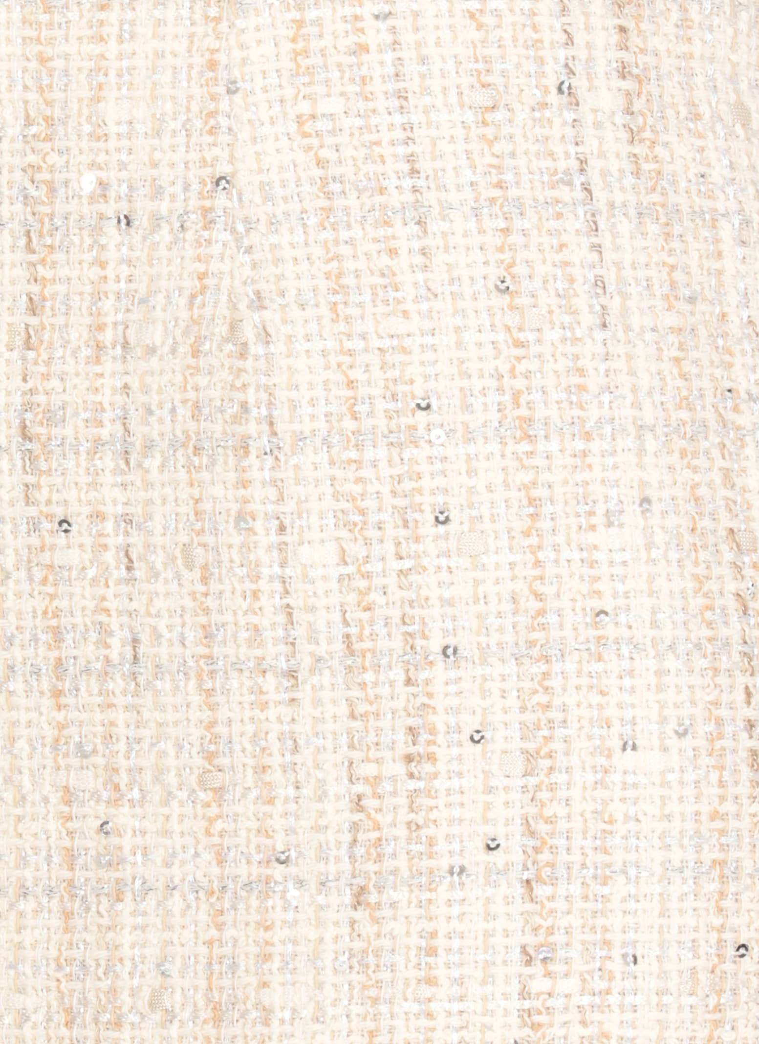 Tagliatore Sequin-embellished Tweed Mini Skirt In Ivory