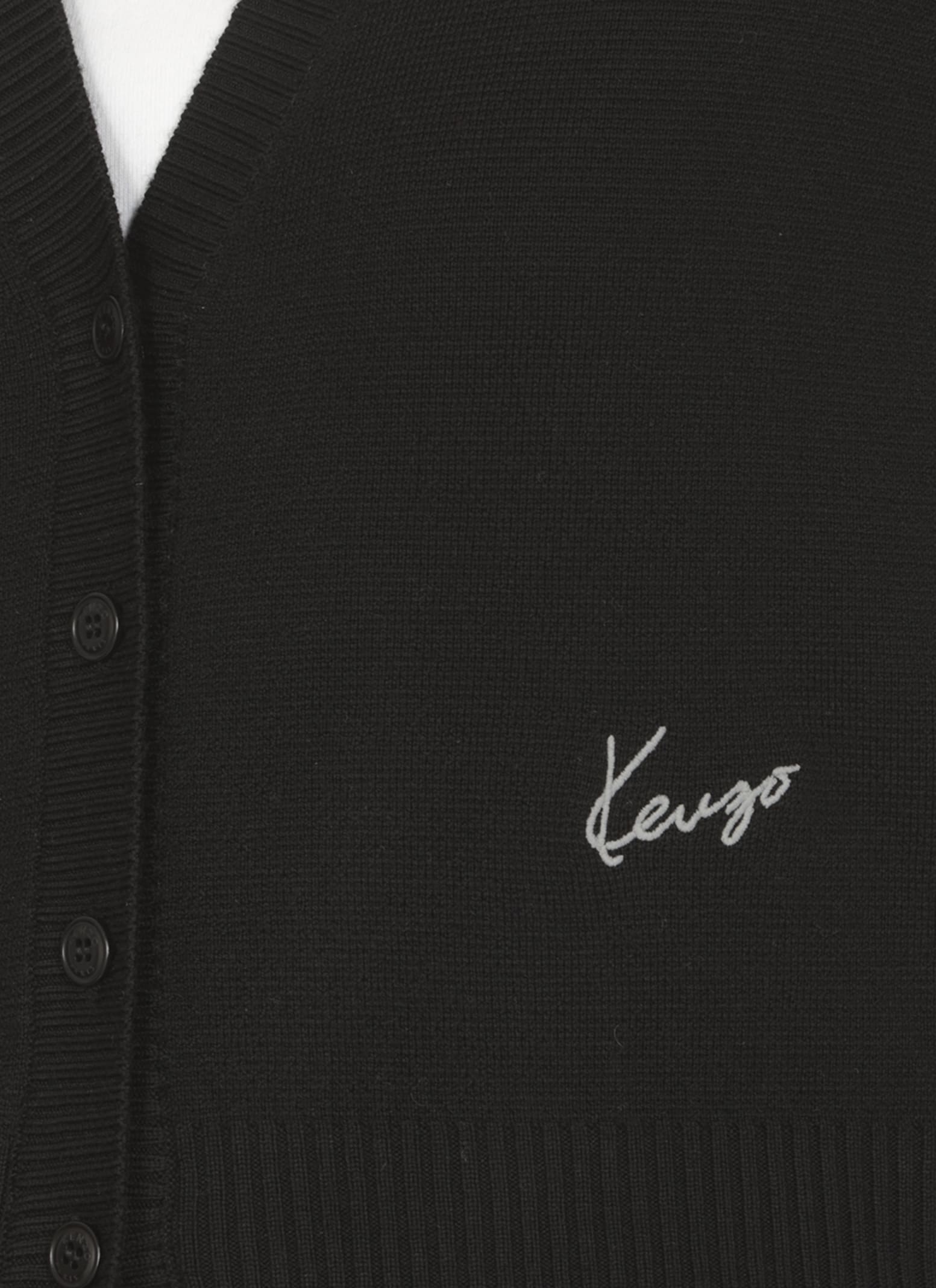 Shop Kenzo Marguerite Cardigan In Black