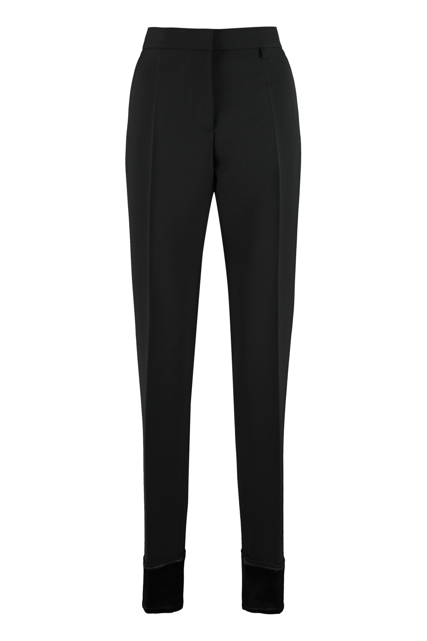 Shop Givenchy Wool Tailored Trousers In Black