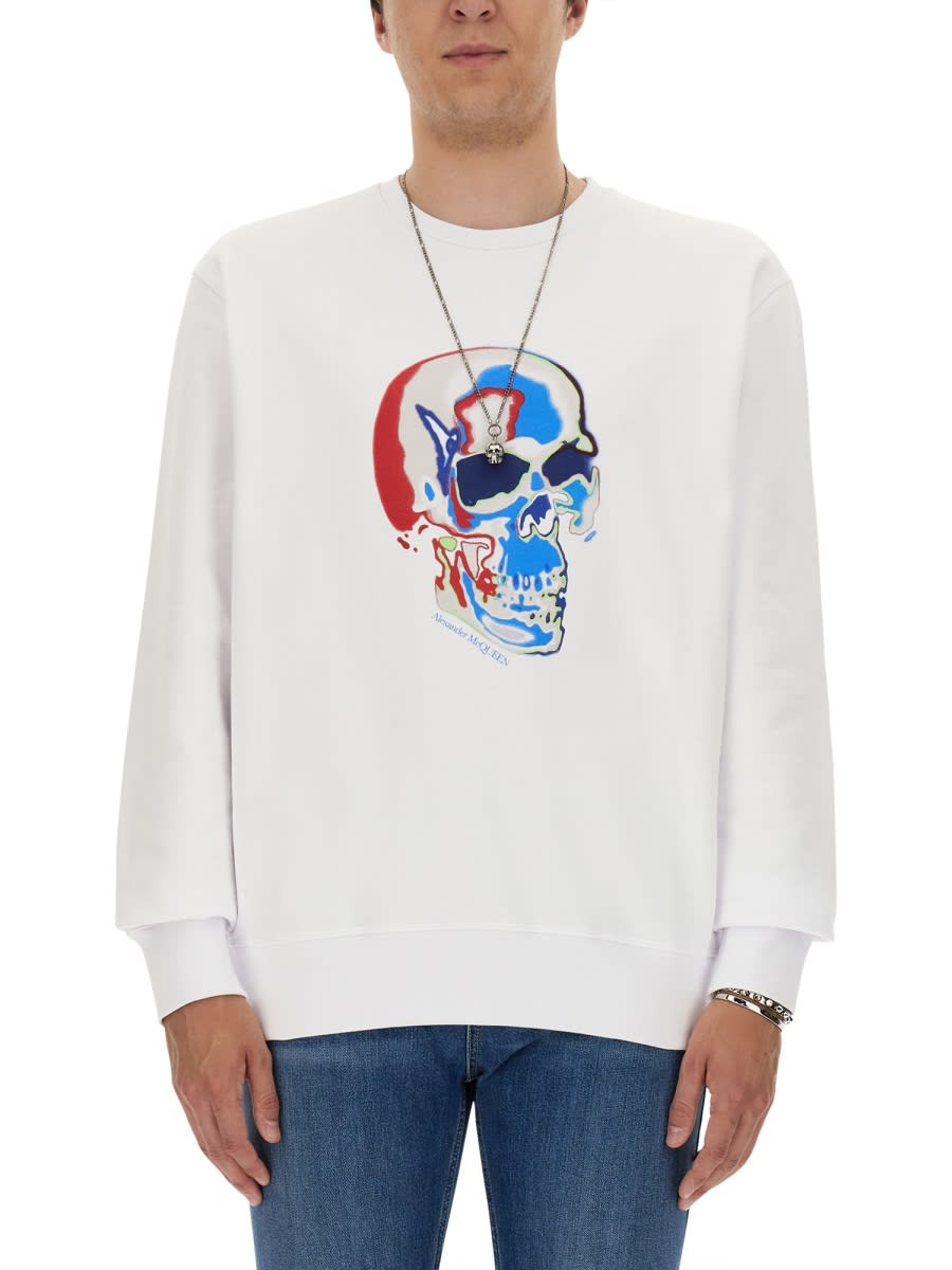 Skull Print Cotton Sweatshirt
