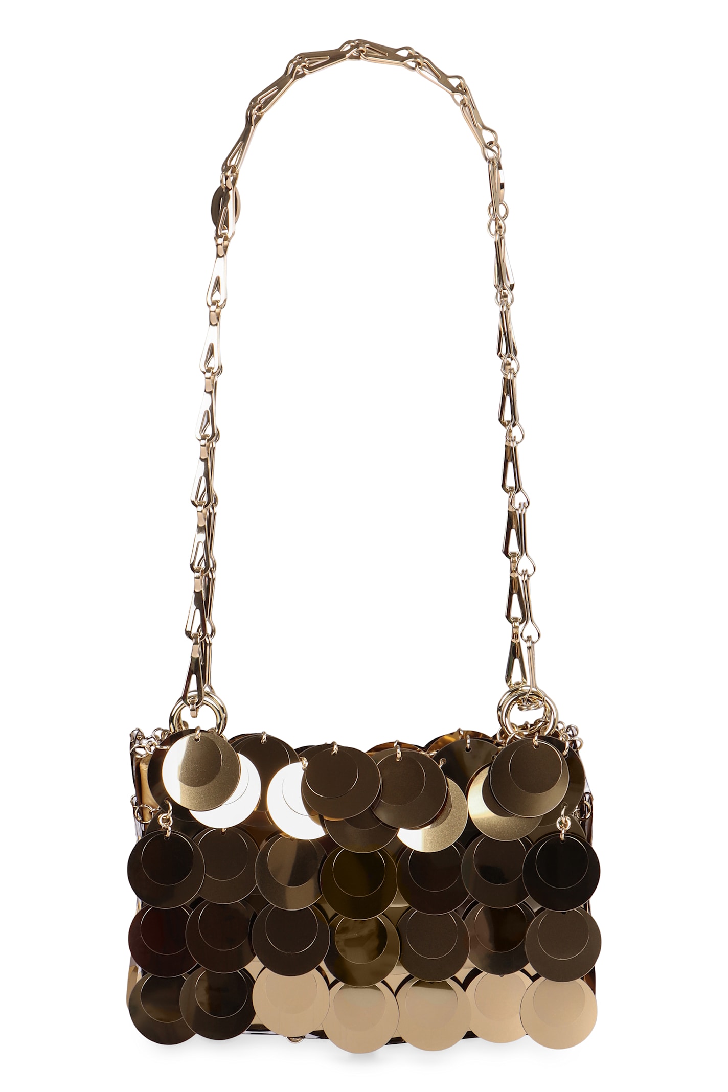 Rabanne Sparkles Discs Nano Bag In Gold
